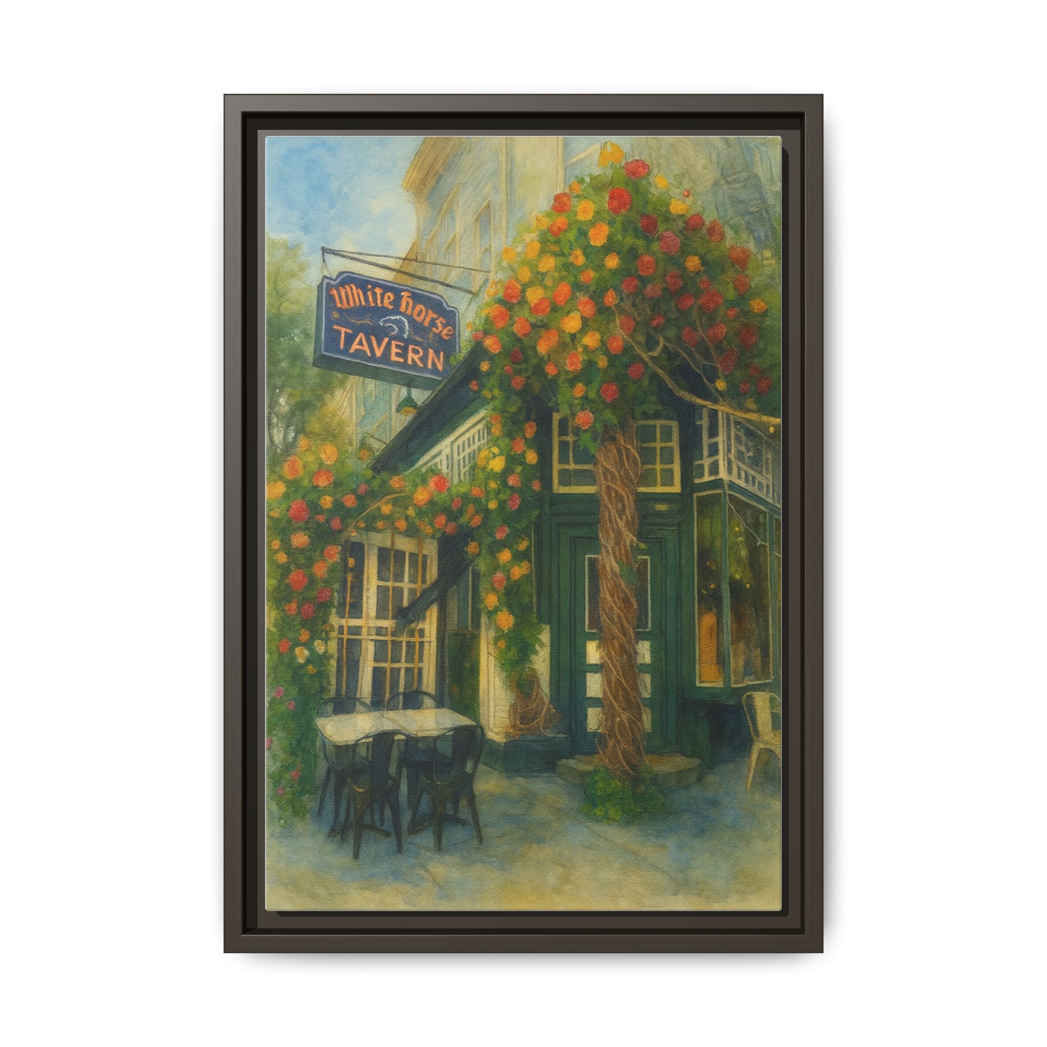 White Horse Tavern — Restaurant Print | Matte Canvas + Wooden Frame