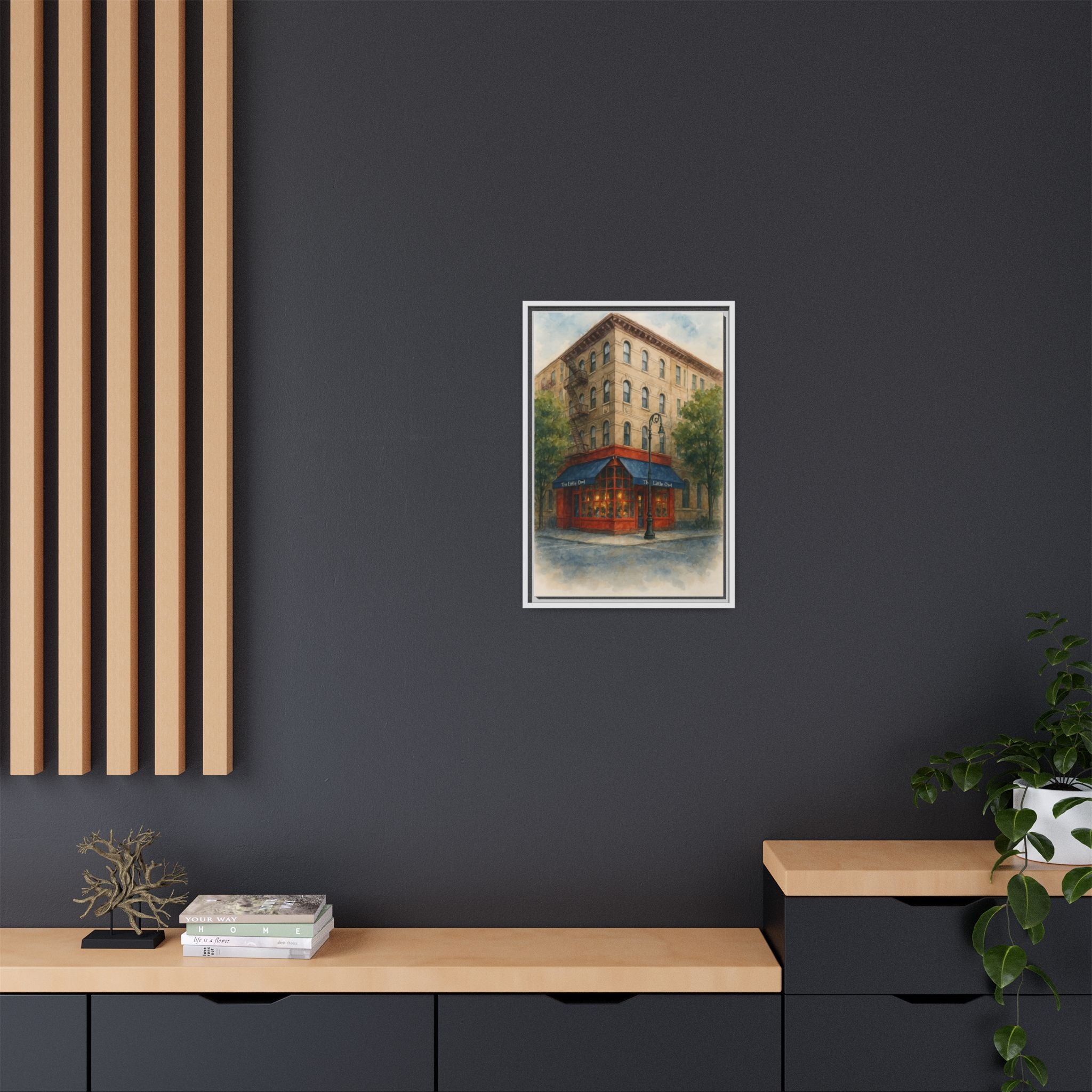 The Little Owl — Restaurant Print | Matte Canvas + Wooden Frame