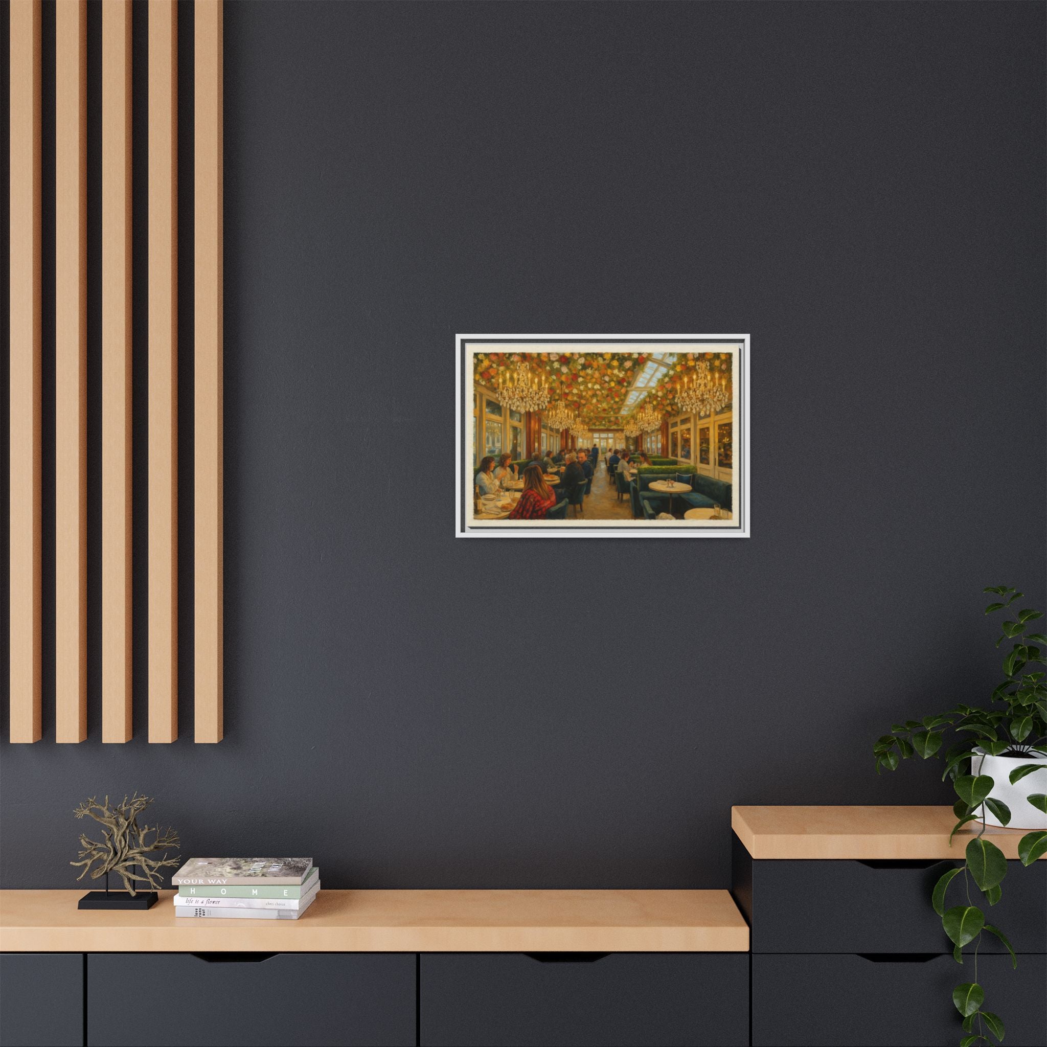 RH Rooftop — Restaurant Print | Matte Canvas + Wooden Frame