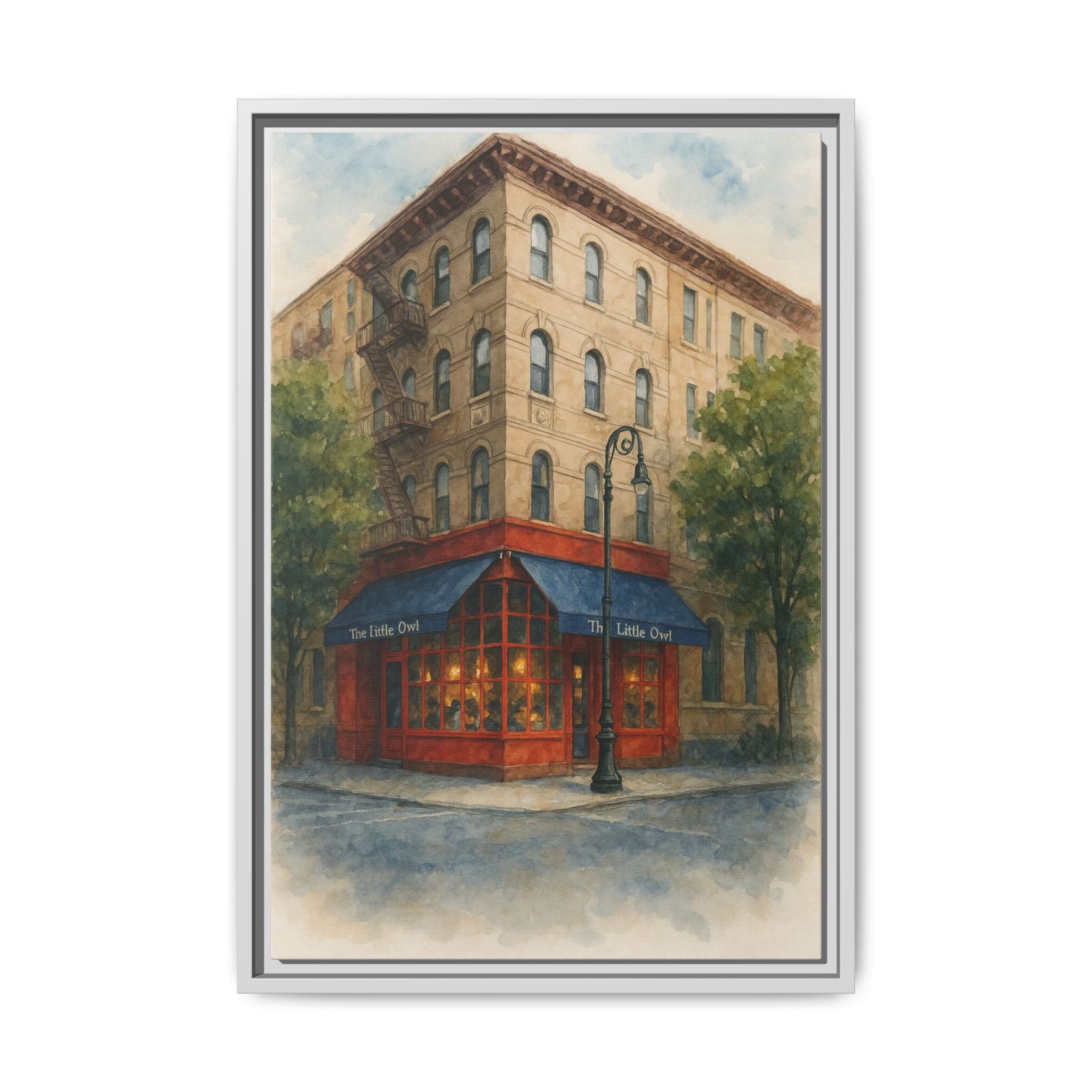 The Little Owl — Restaurant Print | Matte Canvas + Wooden Frame