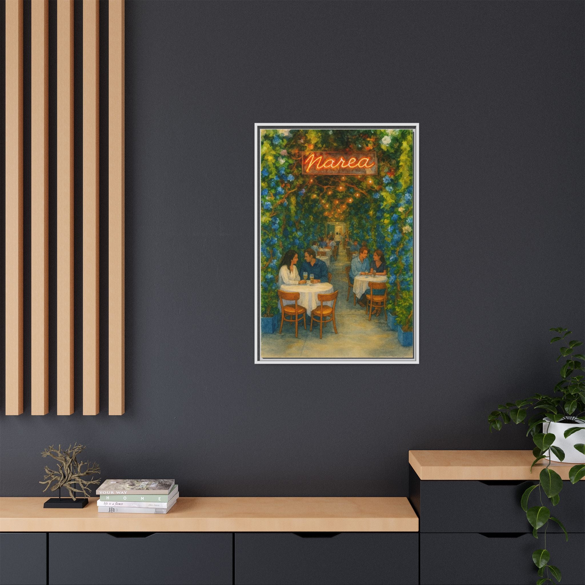 Marea — Restaurant Print | Matte Canvas + Wooden Frame