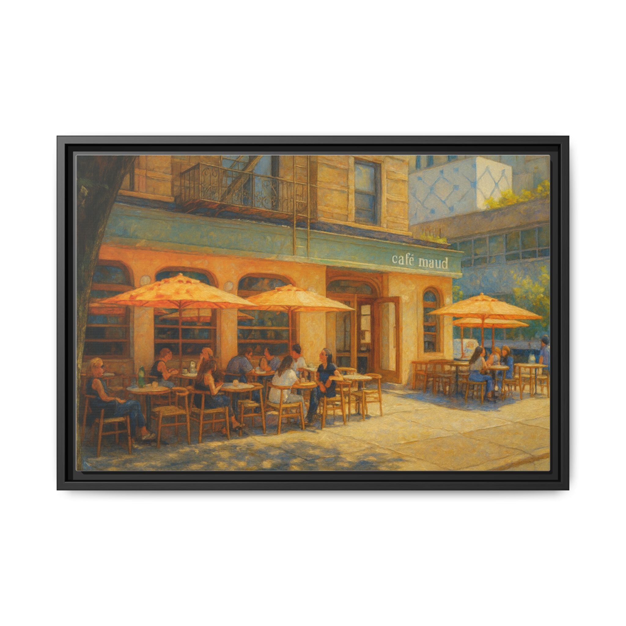 Café Maud — Restaurant Print | Matte Canvas + Wooden Frame
