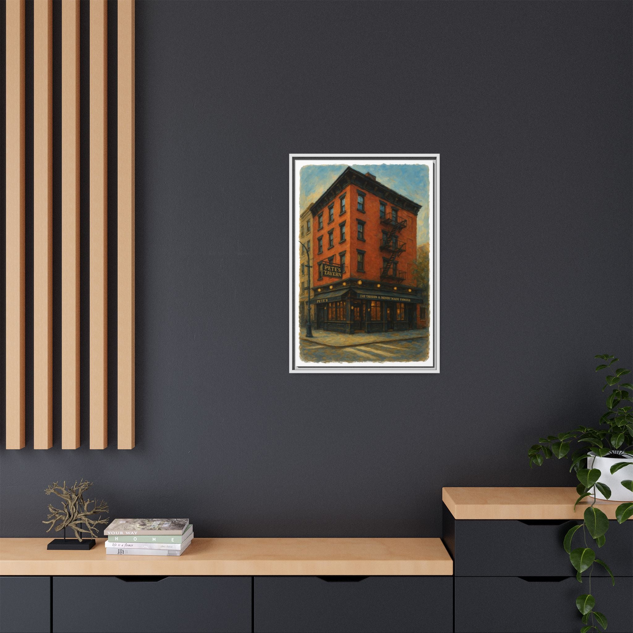 Pete's Tavern — Restaurant Print | Matte Canvas + Wooden Frame