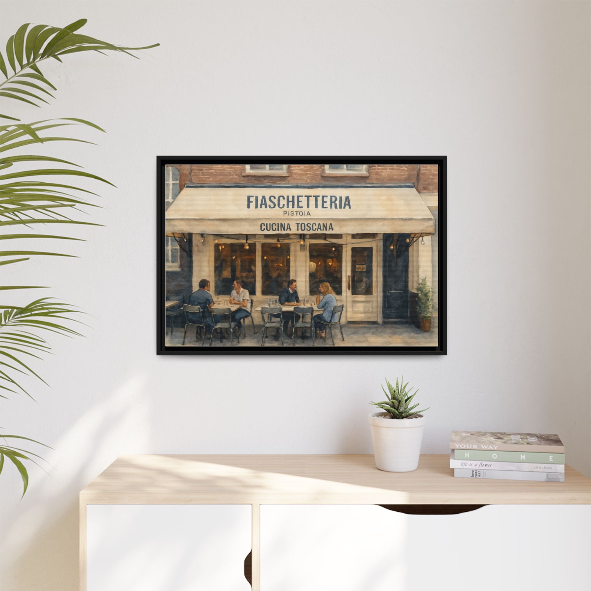 Fiaschetteria Pistoia — Restaurant Print | Matte Canvas + Wooden Frame