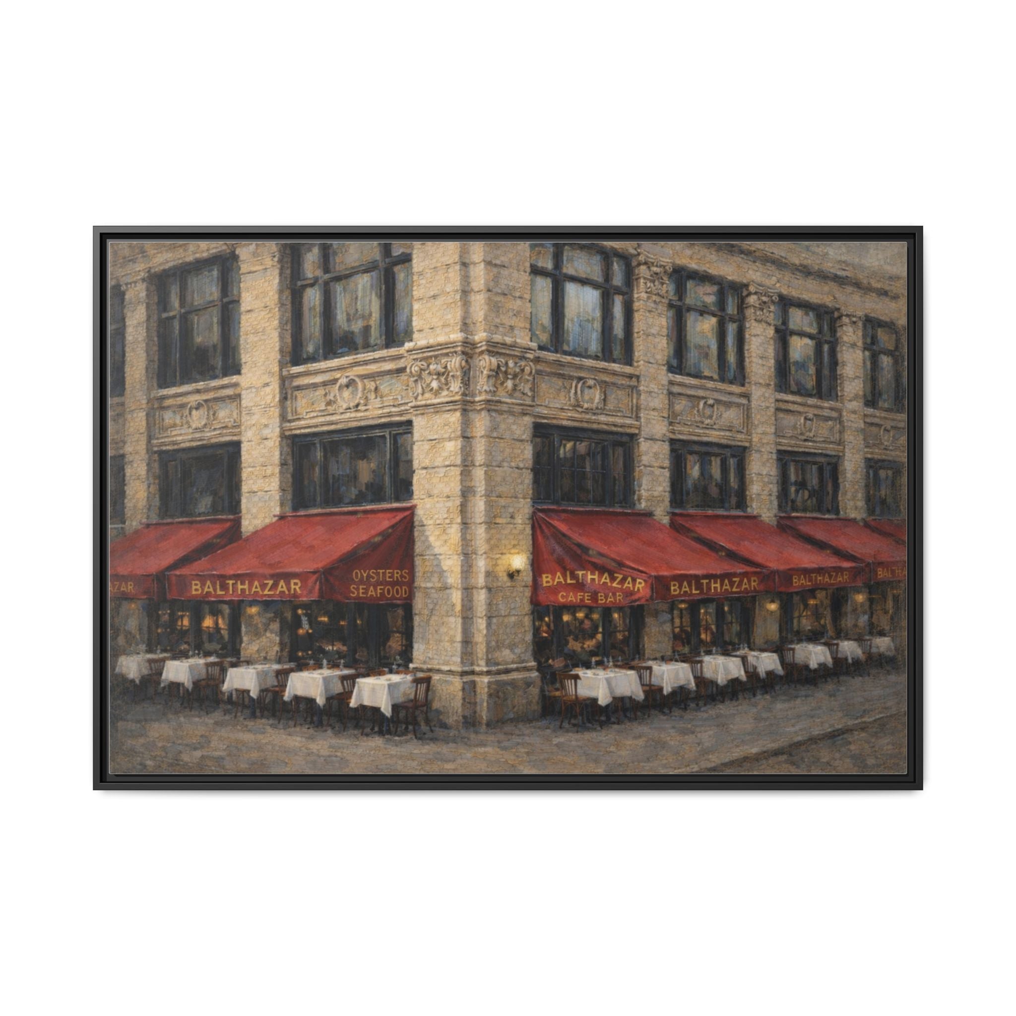 Balthazar — Restaurant Print | Matte Canvas + Wooden Frame
