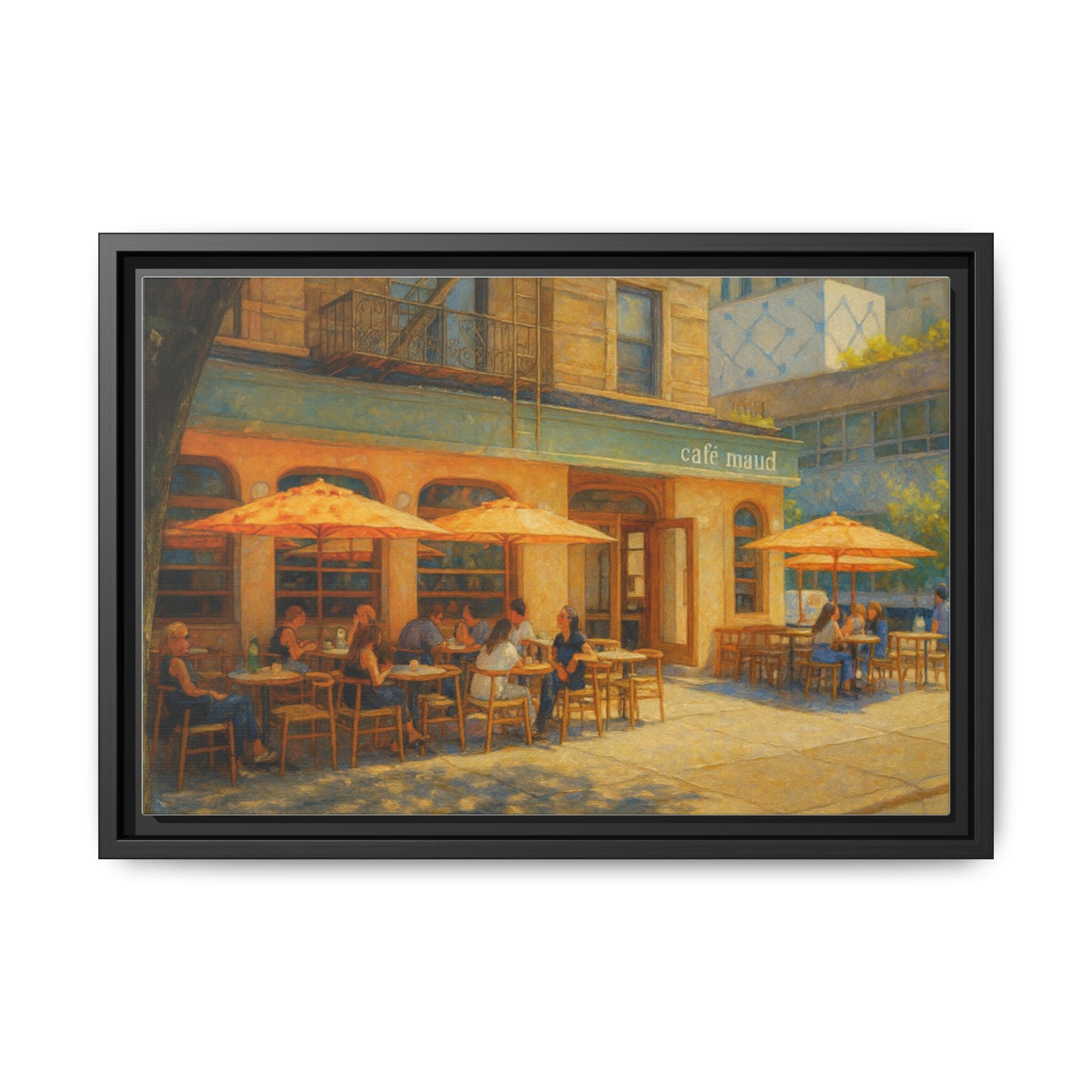 Café Maud — Restaurant Print | Matte Canvas + Wooden Frame
