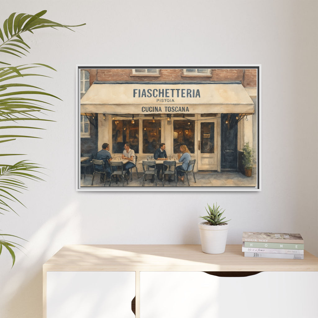 Fiaschetteria Pistoia — Restaurant Print | Matte Canvas + Wooden Frame