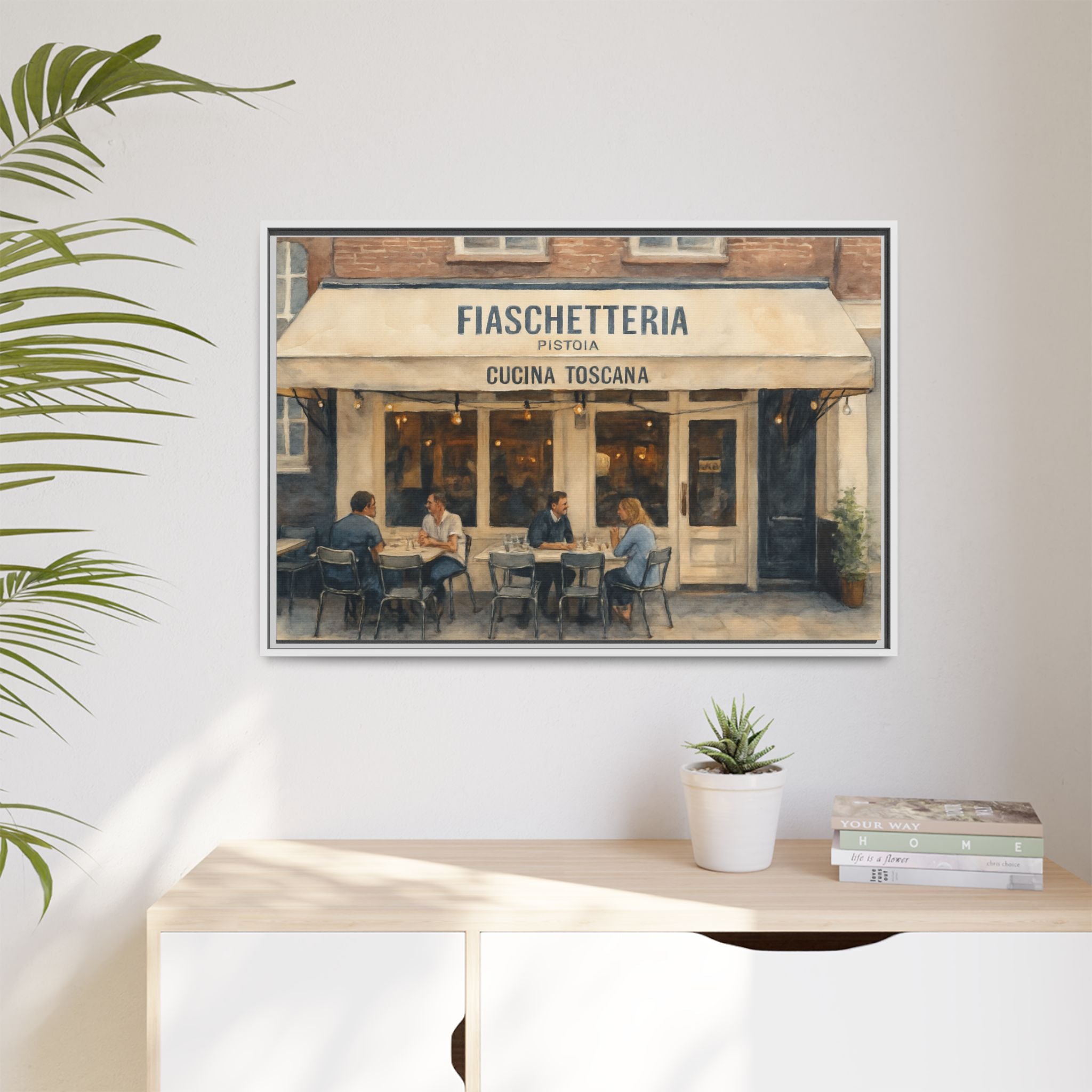 Fiaschetteria Pistoia — Restaurant Print | Matte Canvas + Wooden Frame