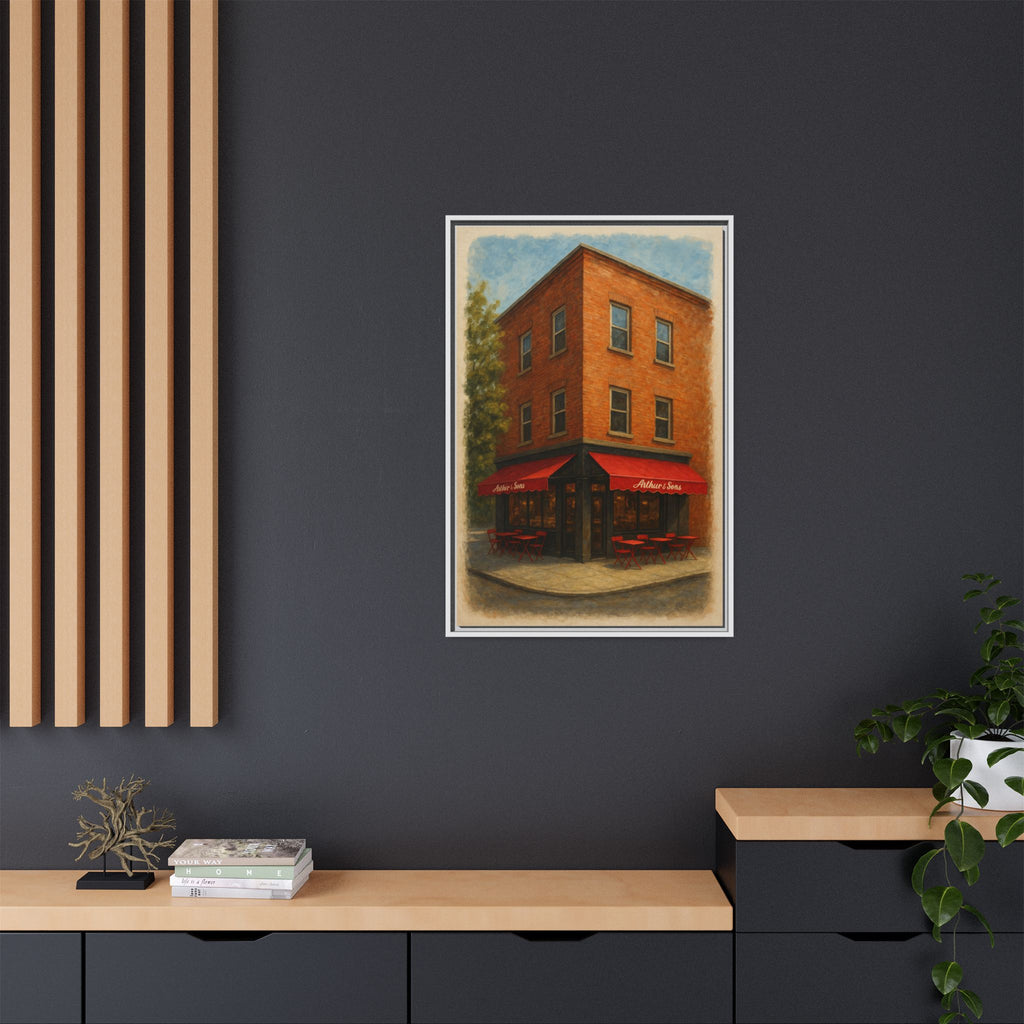 Arthur and Sons — Restaurant Print | Matte Canvas + Wooden Frame