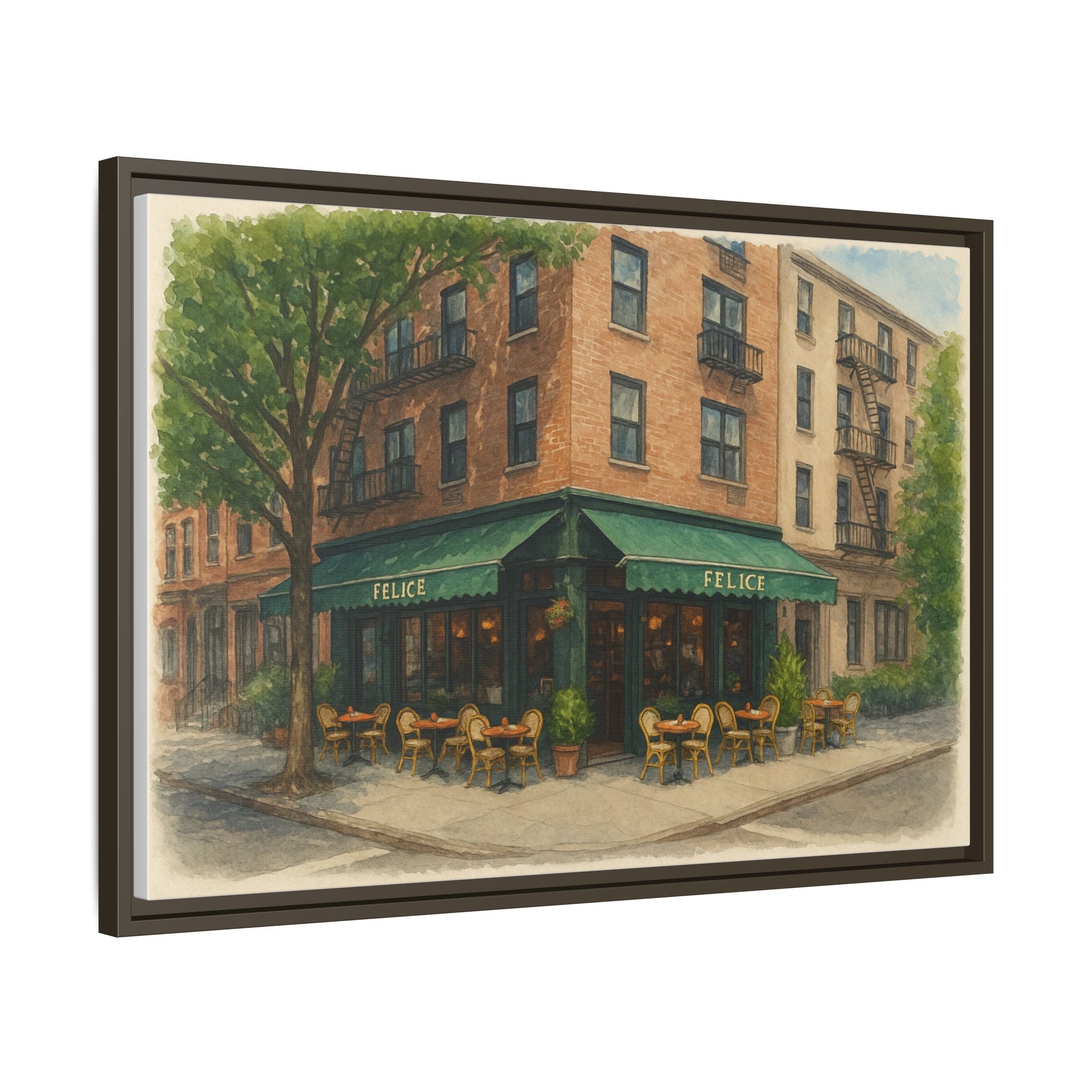Felice — Restaurant Print | Matte Canvas + Wooden Frame