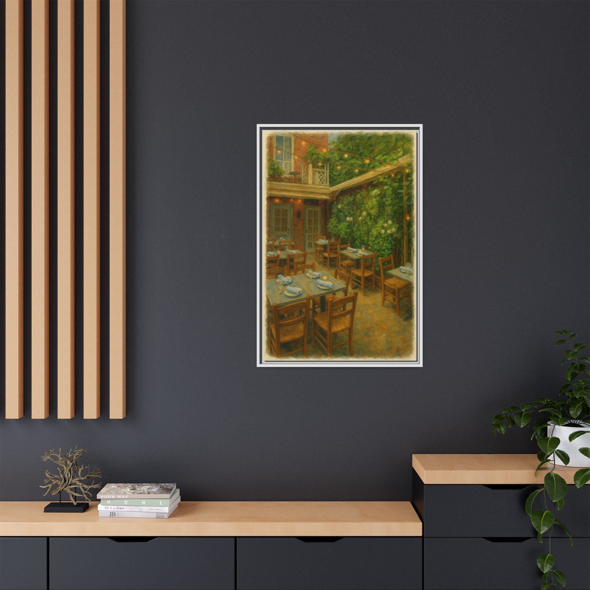 Palma — Restaurant Print | Matte Canvas + Wooden Frame