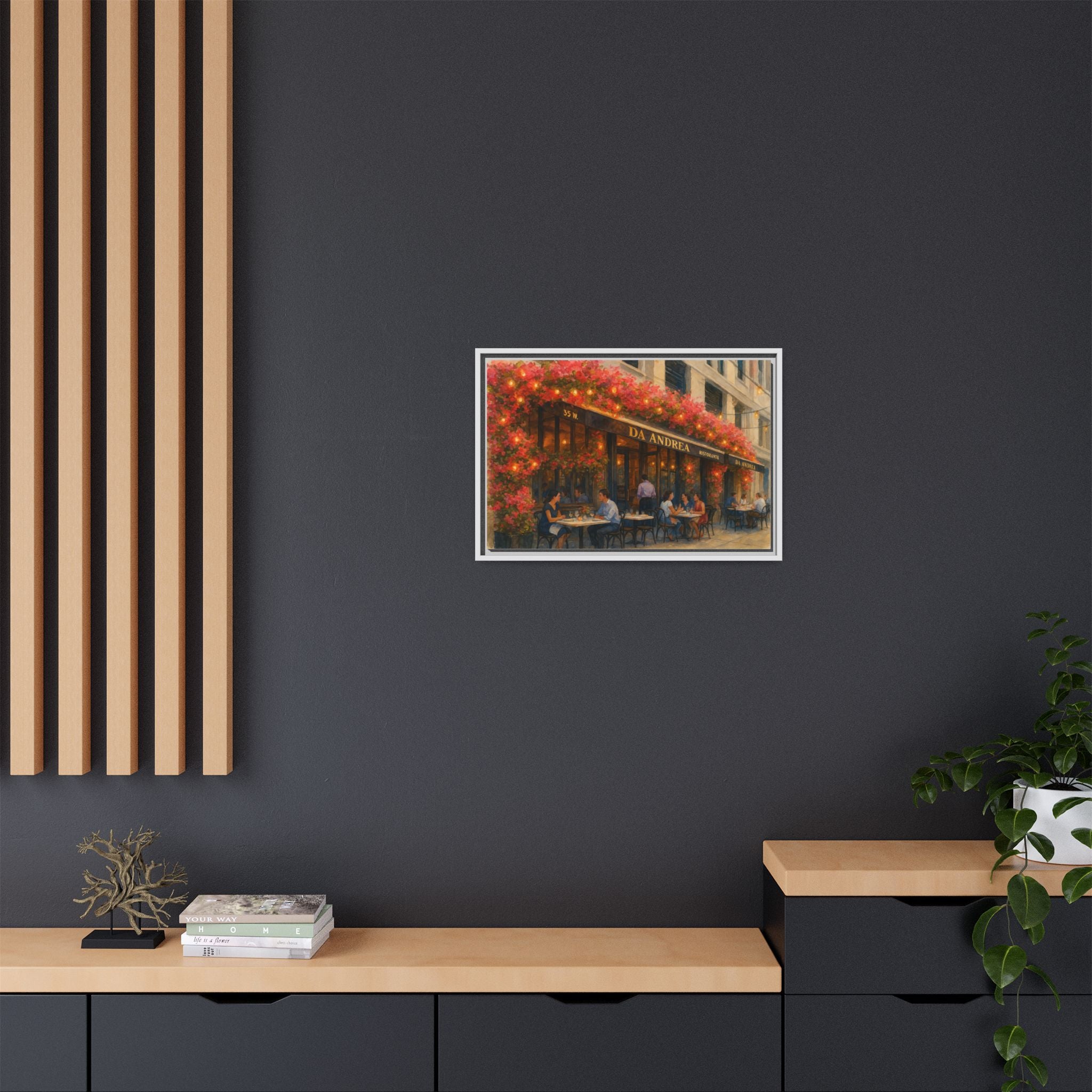 Da Andrea — Restaurant Print | Matte Canvas + Wooden Frame