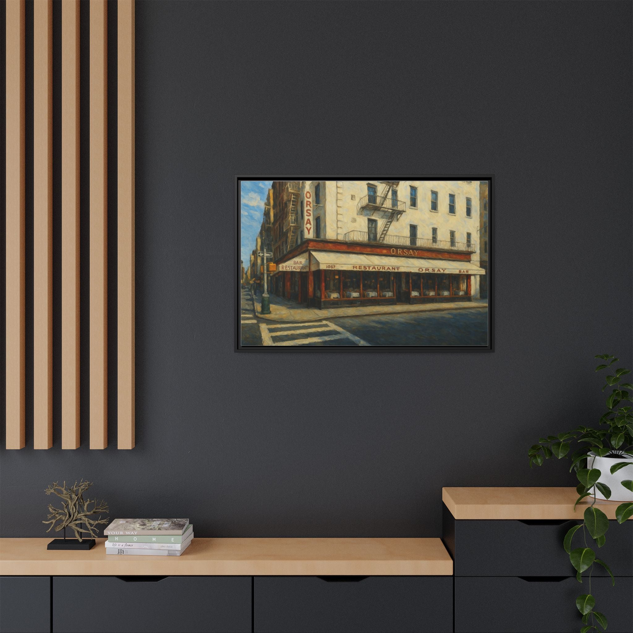 Orsay — Restaurant Print | Matte Canvas + Wooden Frame