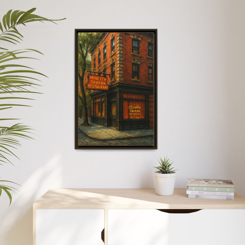 Minetta Tavern — Restaurant Print | Matte Canvas + Wooden Frame