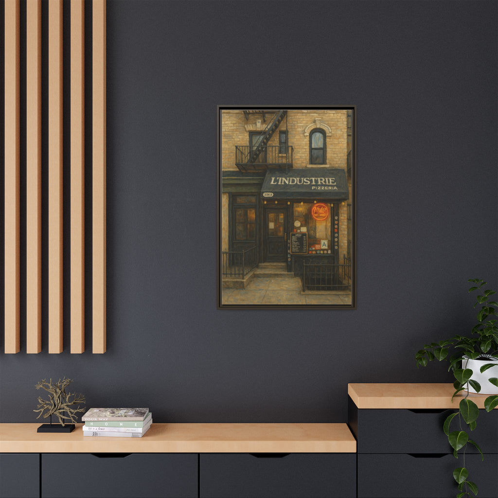 L'Industrie Pizza — Restaurant Print | Matte Canvas + Wooden Frame