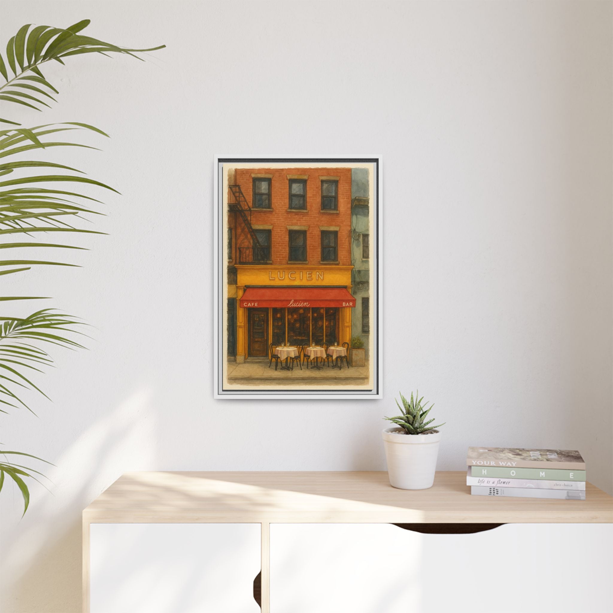 Lucien Restaurant — Restaurant Print | Matte Canvas + Wooden Frame