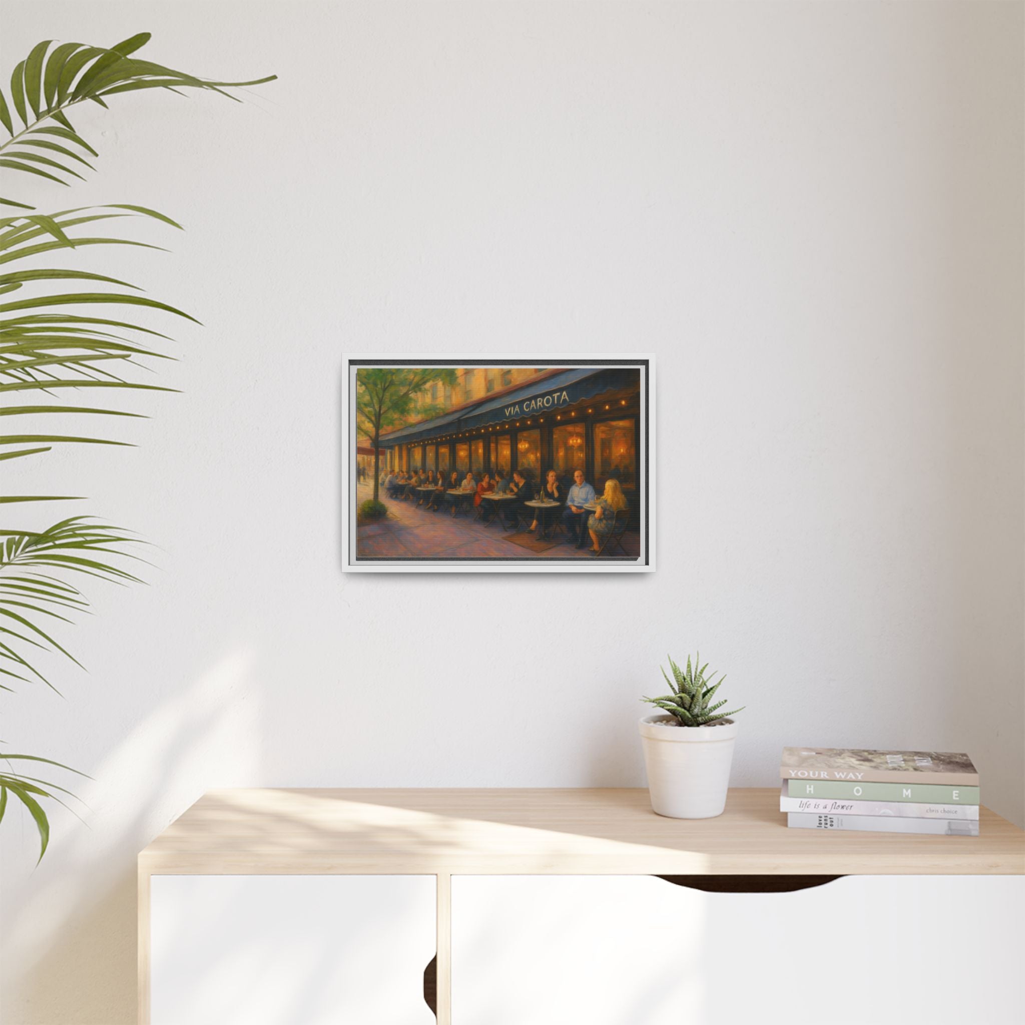 Via Carota — Restaurant Print | Matte Canvas + Wooden Frame