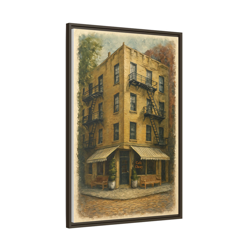 Cafe Cluny — Restaurant Print | Matte Canvas + Wooden Frame
