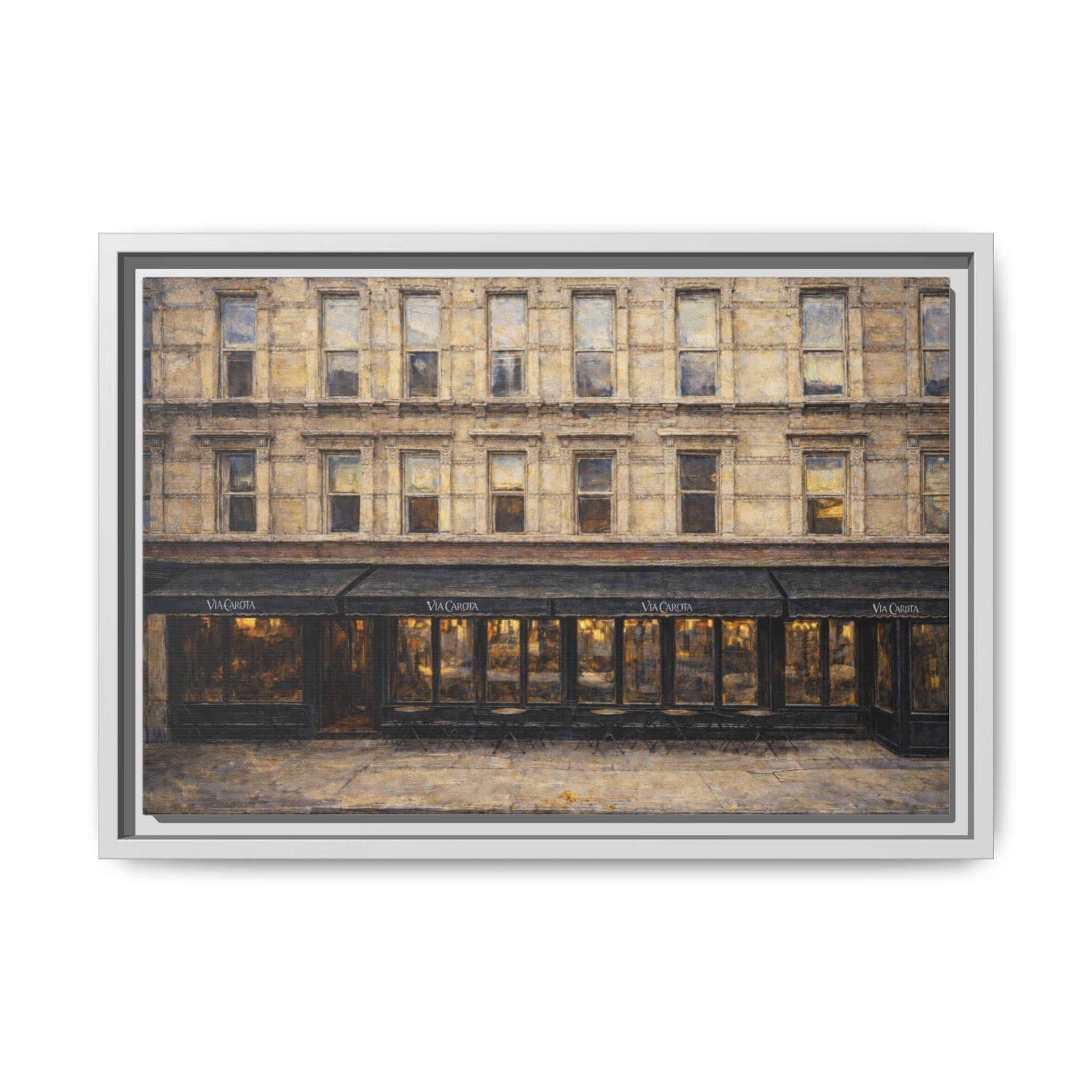 Via Carota — Restaurant Print | Matte Canvas + Wooden Frame