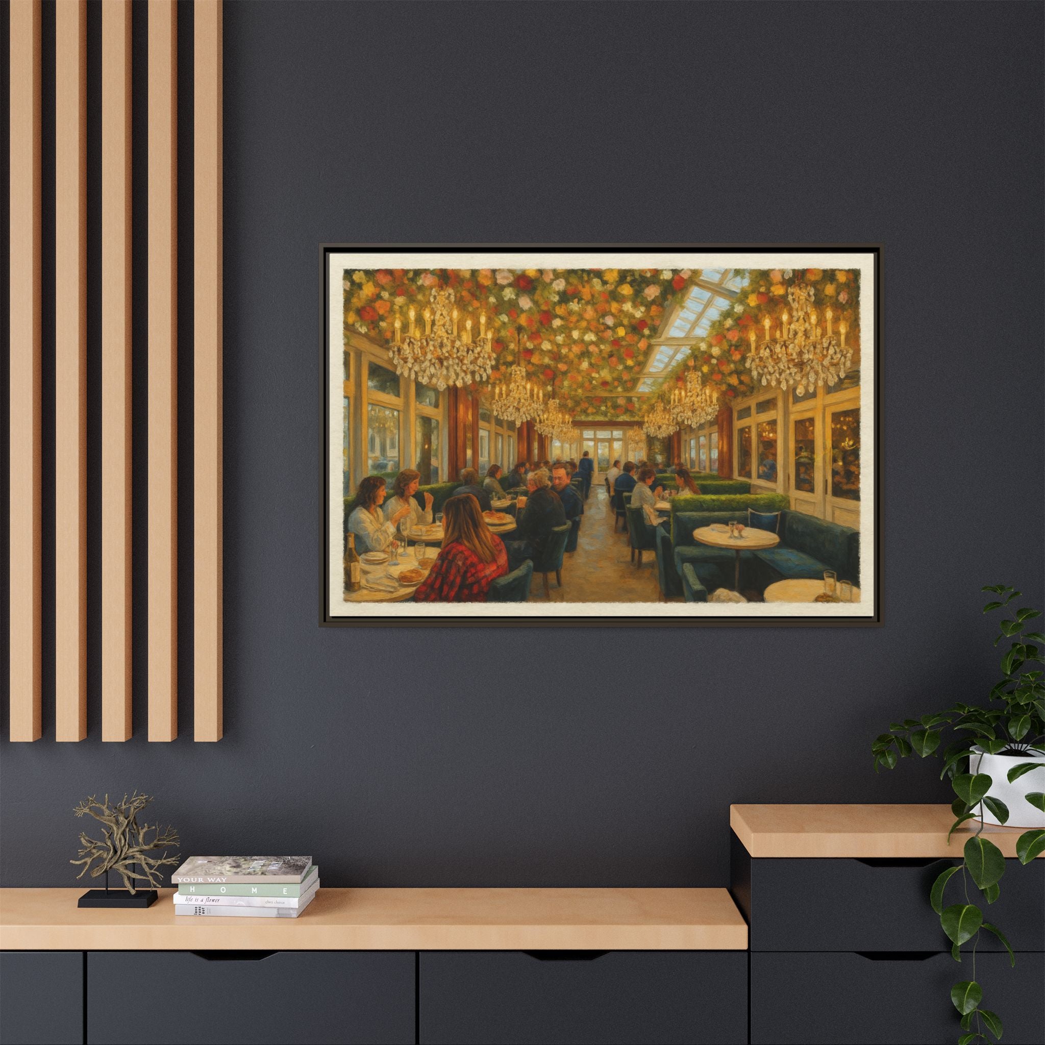 RH Rooftop — Restaurant Print | Matte Canvas + Wooden Frame