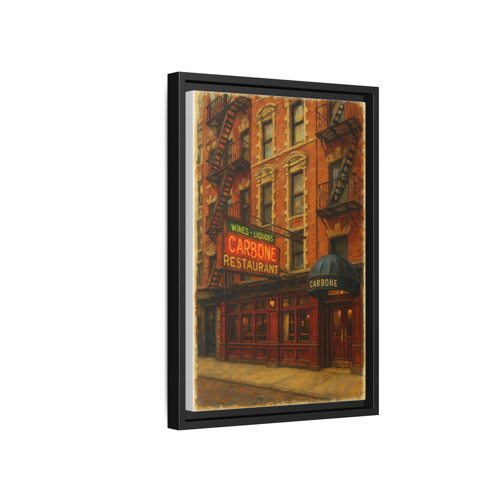 Carbone — Restaurant Print | Matte Canvas + Wooden Frame