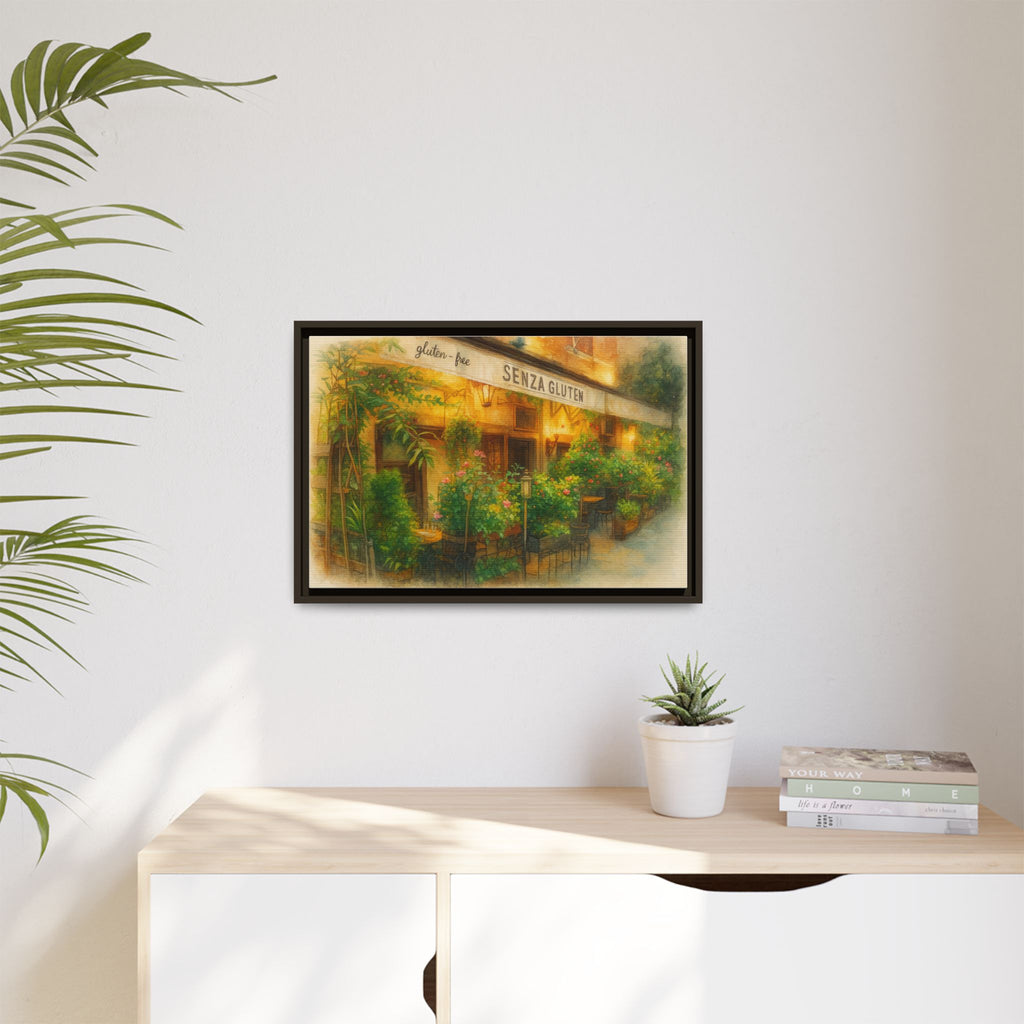 Senza Gluten — Restaurant Print | Matte Canvas + Wooden Frame