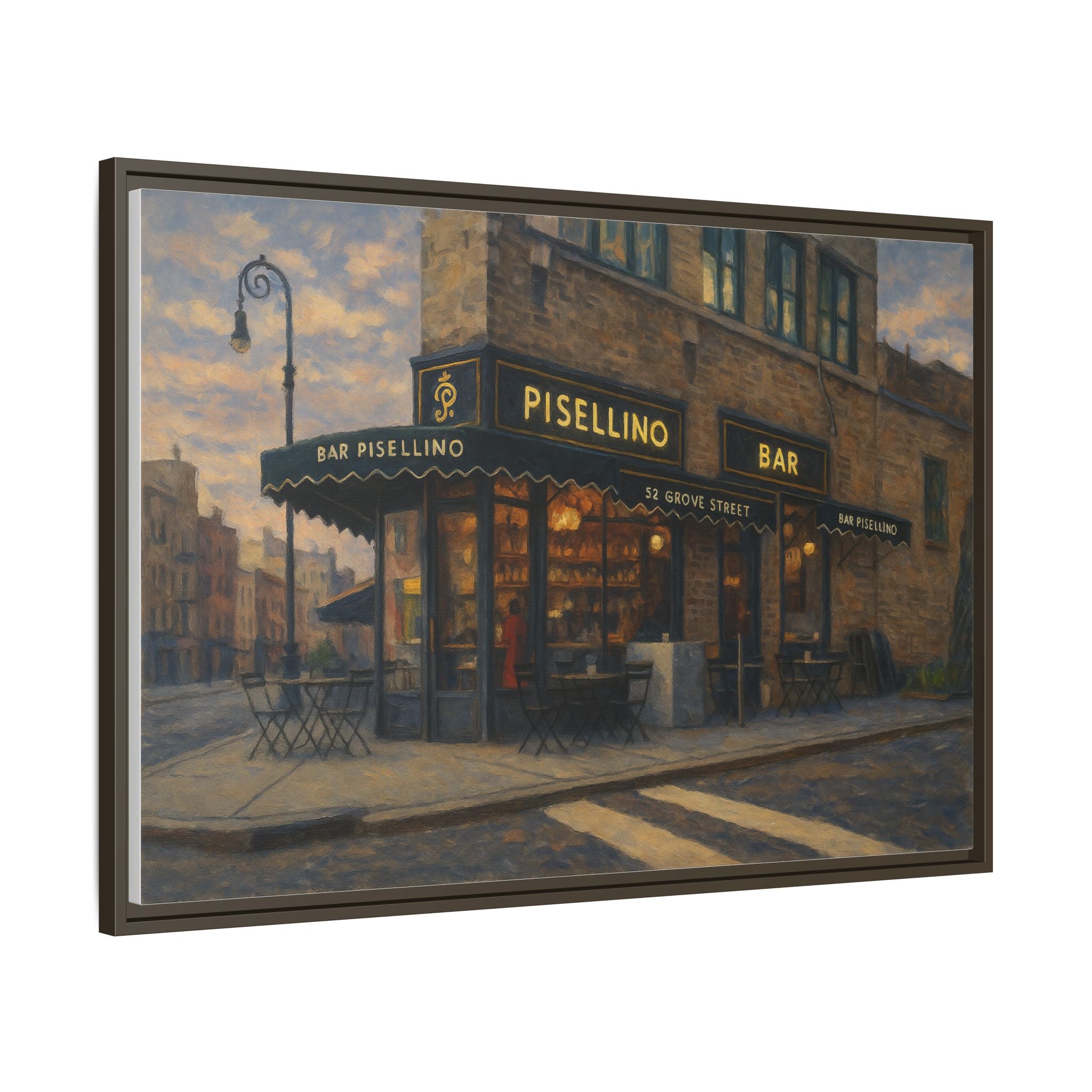Bar Pisellino — Restaurant Print | Matte Canvas + Wooden Frame