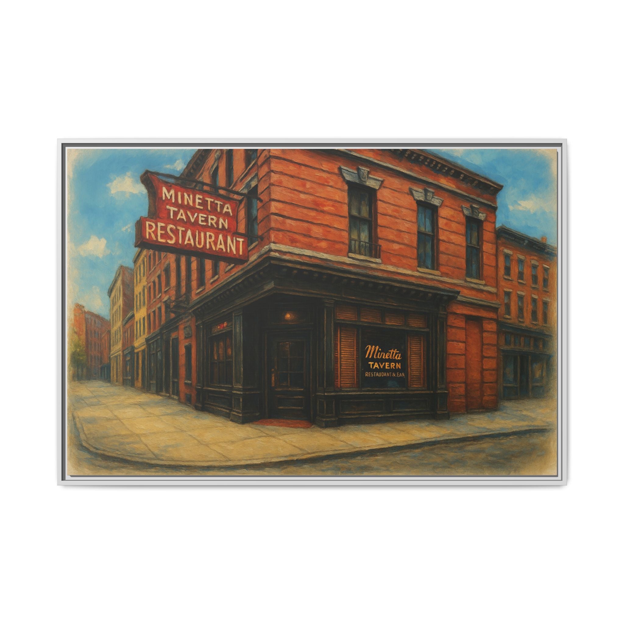 Minetta Tavern — Restaurant Print | Matte Canvas + Wooden Frame