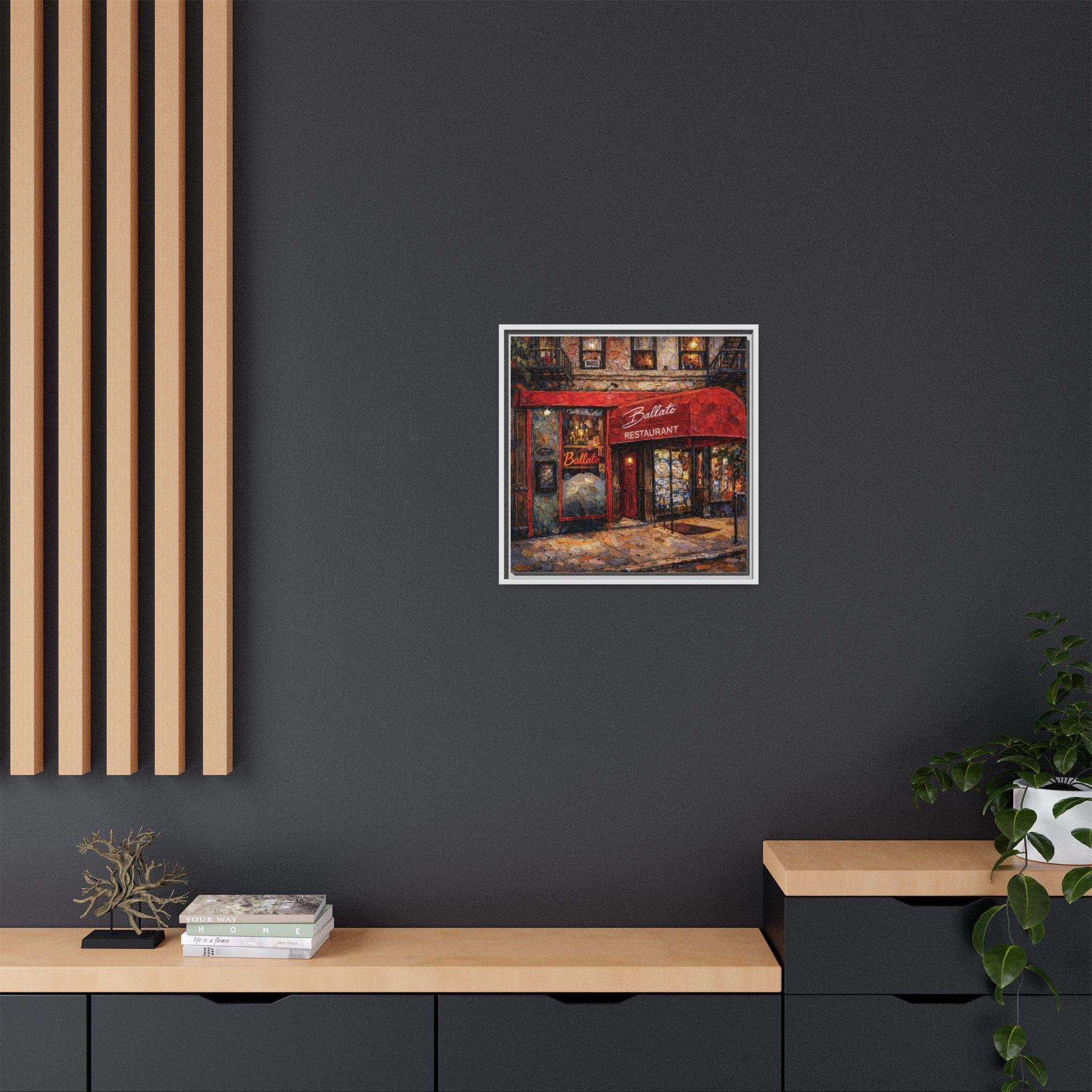 Emilio's Ballato — Restaurant Print | Matte Canvas + Wooden Frame