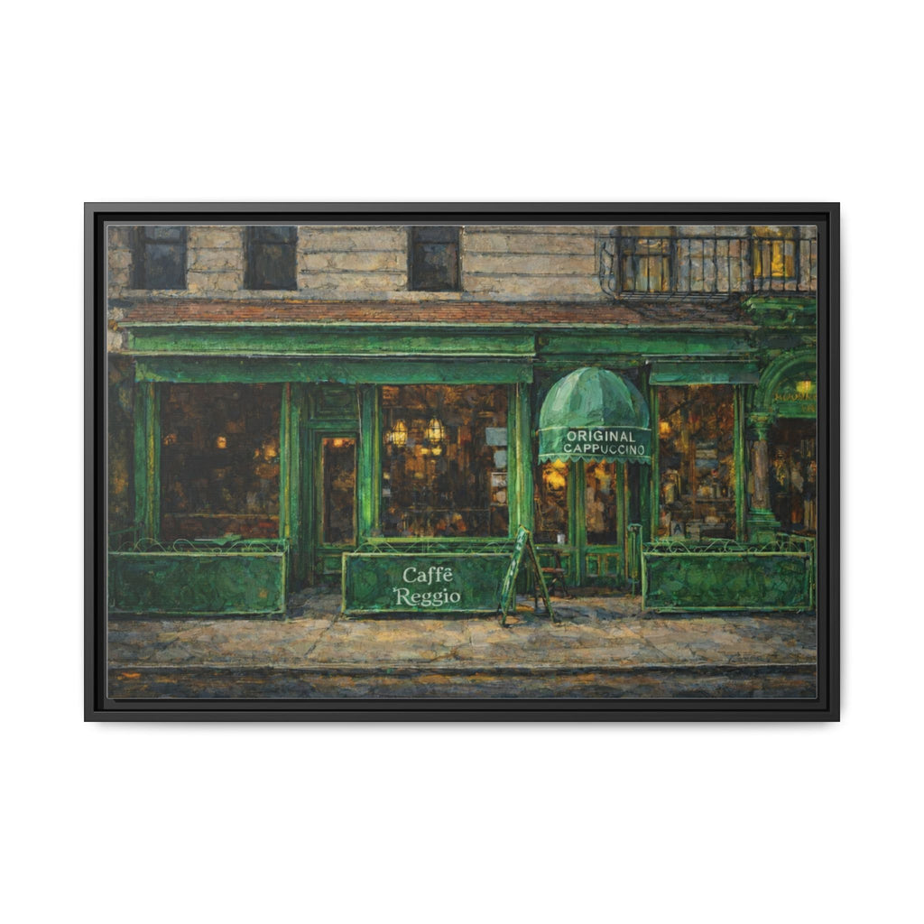 Caffe Reggio — Restaurant Print | Matte Canvas + Wooden Frame