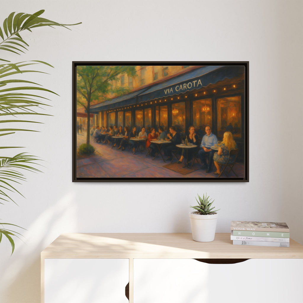 Via Carota — Restaurant Print | Matte Canvas + Wooden Frame