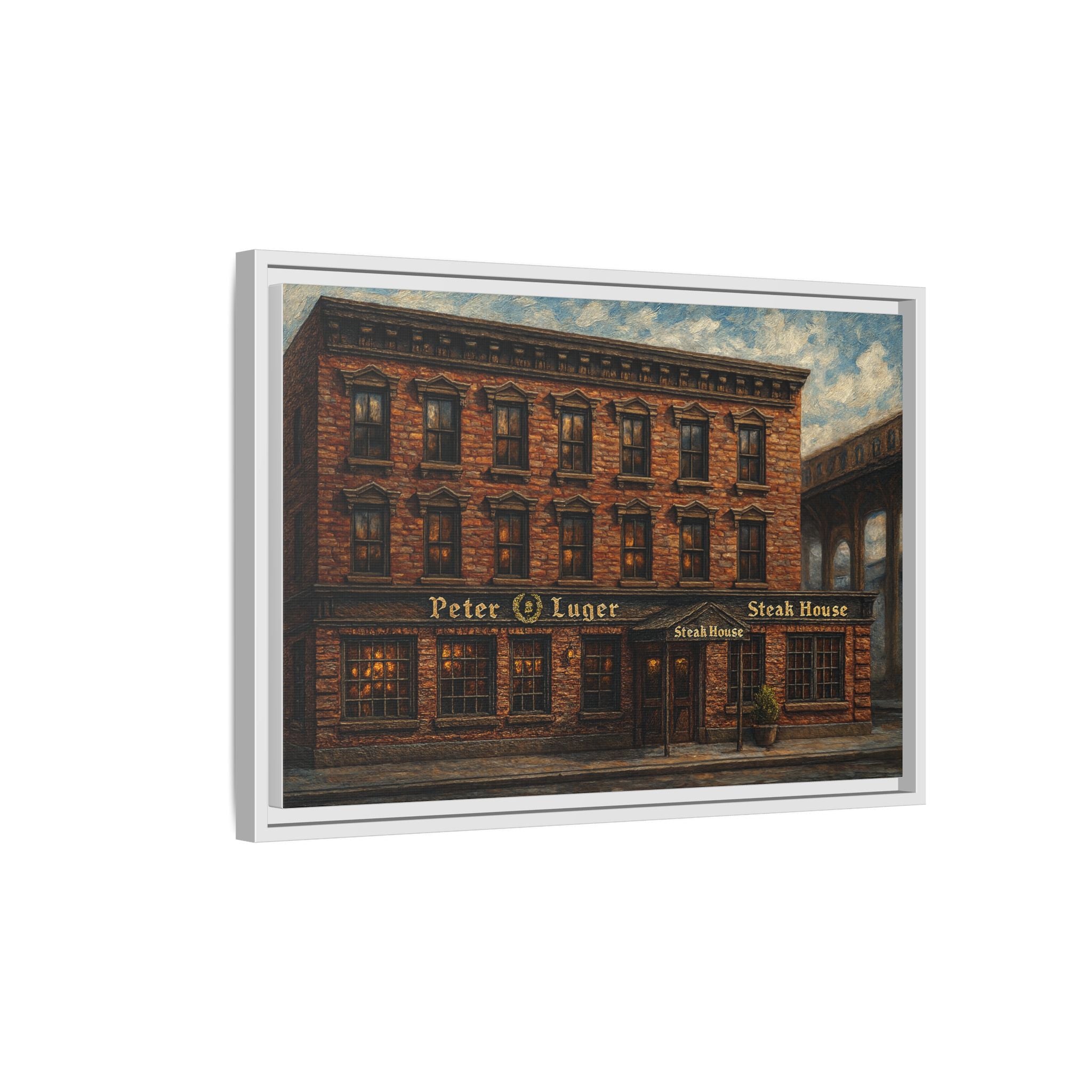 Peter Luger Steakhouse — Restaurant Print | Matte Canvas + Wooden Frame
