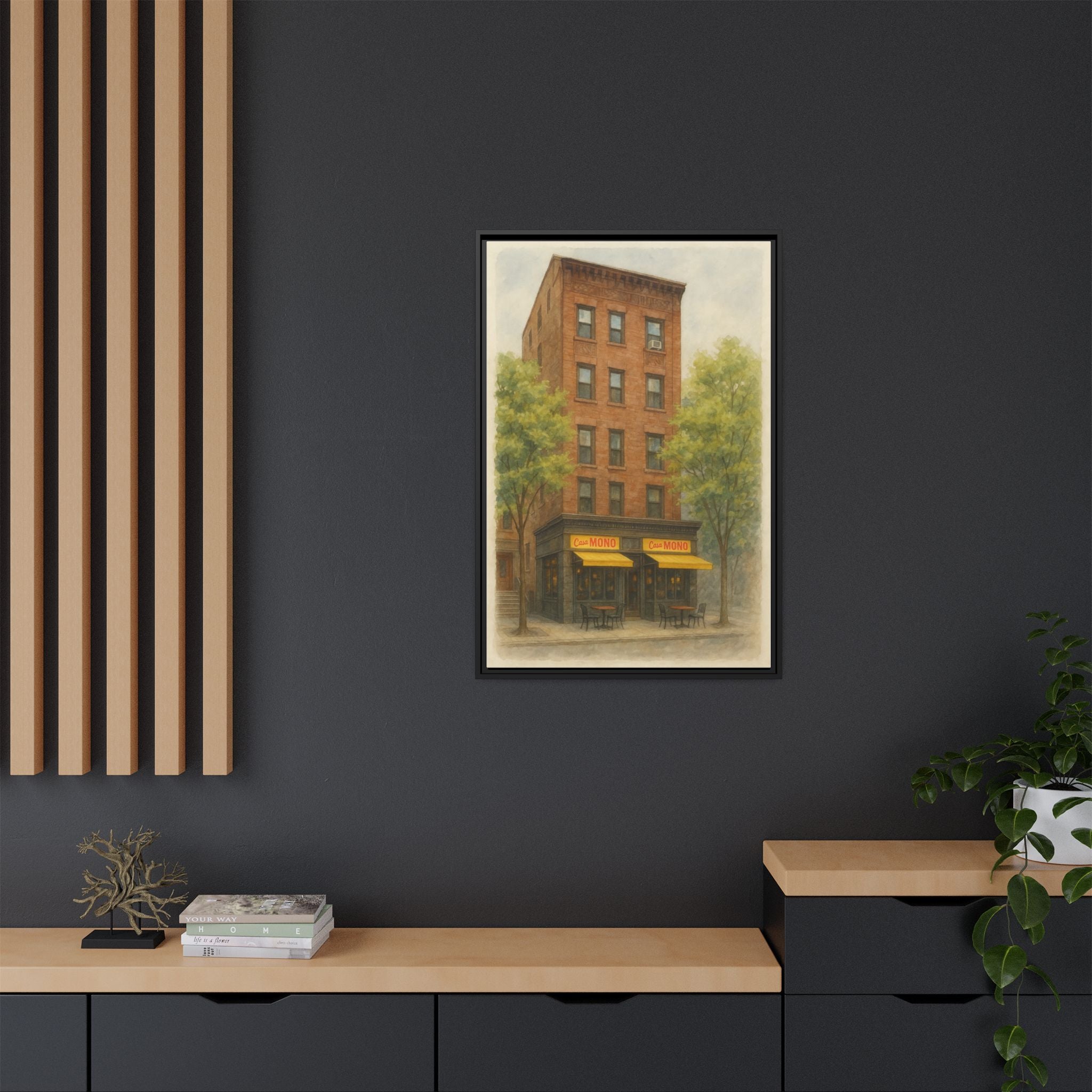 Casa Mono — Restaurant Print | Matte Canvas + Wooden Frame