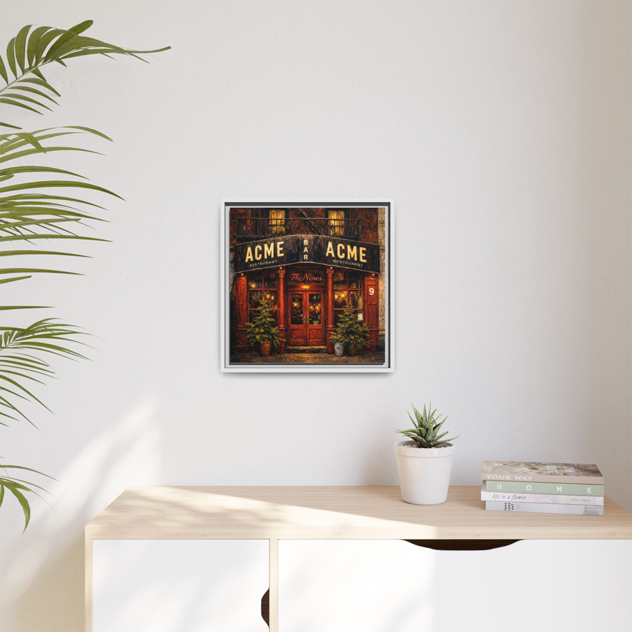 The Nines — Restaurant Print | Matte Canvas + Wooden Frame