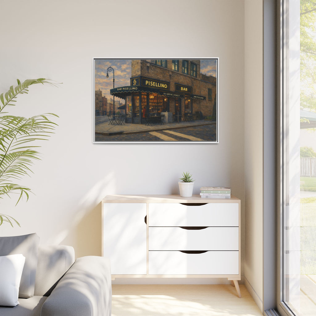Bar Pisellino — Restaurant Print | Matte Canvas + Wooden Frame