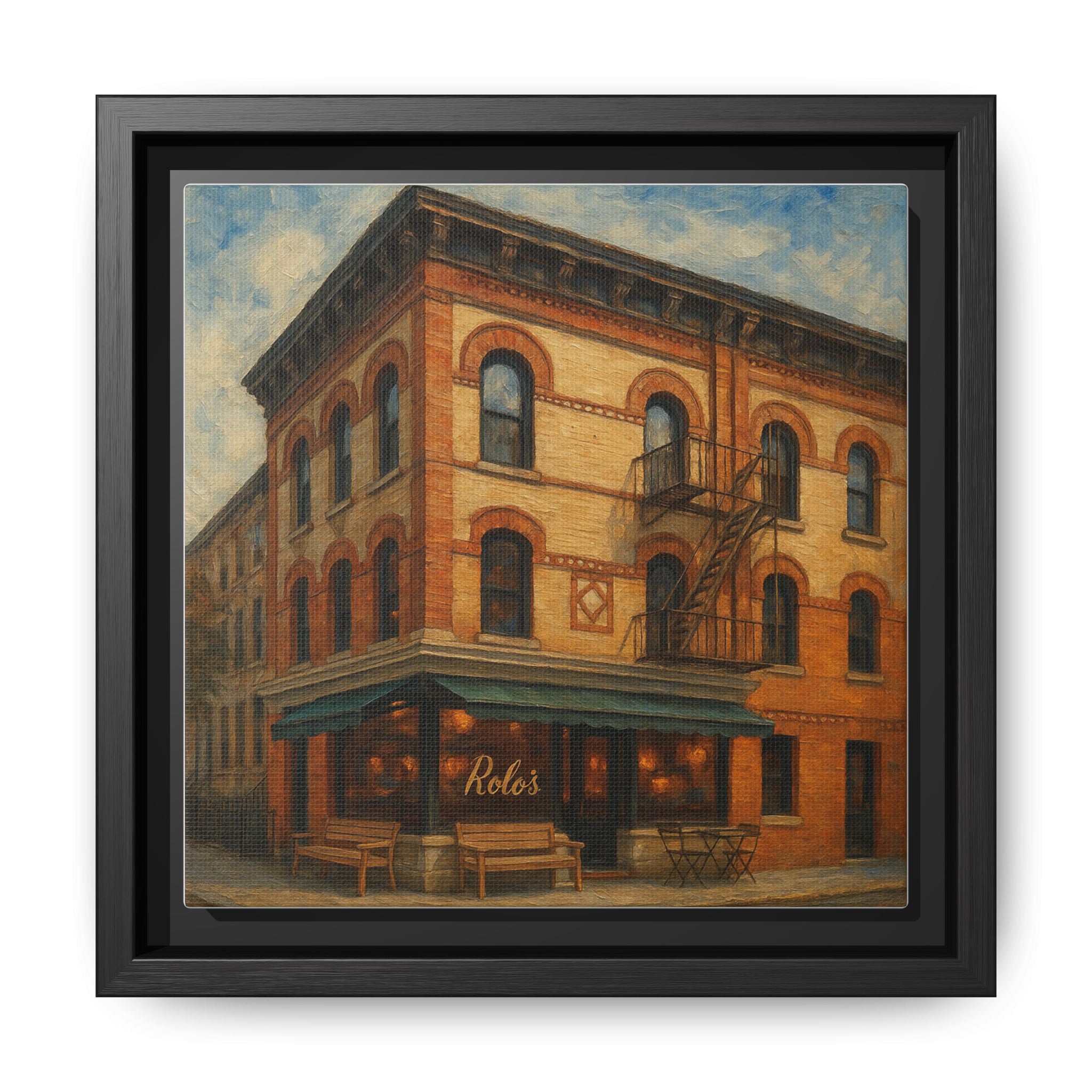 Rolo's — Restaurant Print | Matte Canvas + Wooden Frame