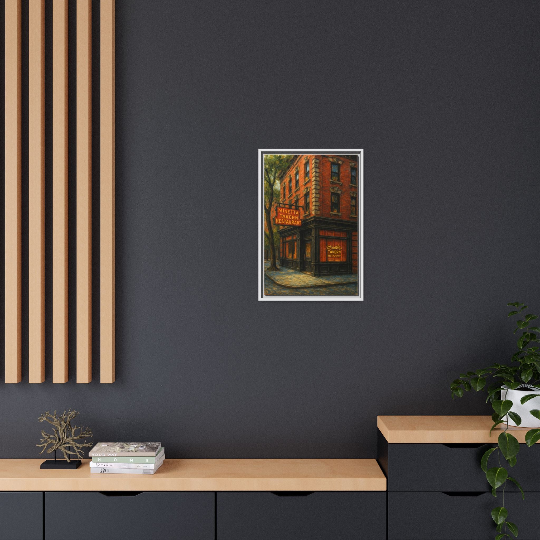 Minetta Tavern — Restaurant Print | Matte Canvas + Wooden Frame