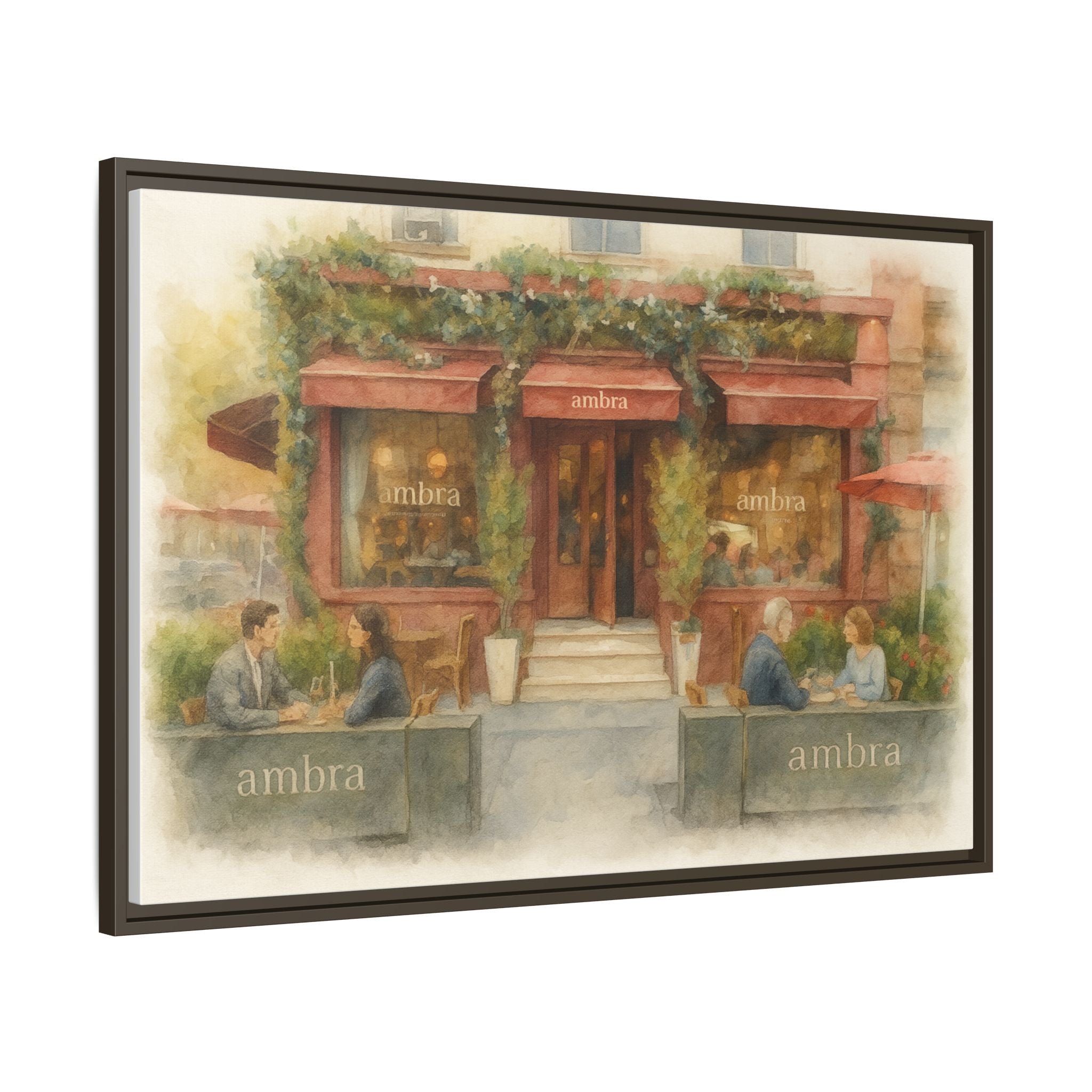 Ambra  — Restaurant Print | Matte Canvas + Wooden Frame
