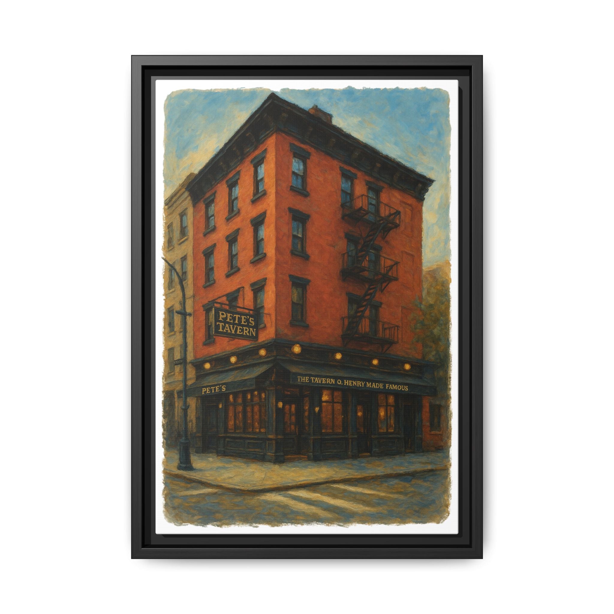 Pete's Tavern — Restaurant Print | Matte Canvas + Wooden Frame