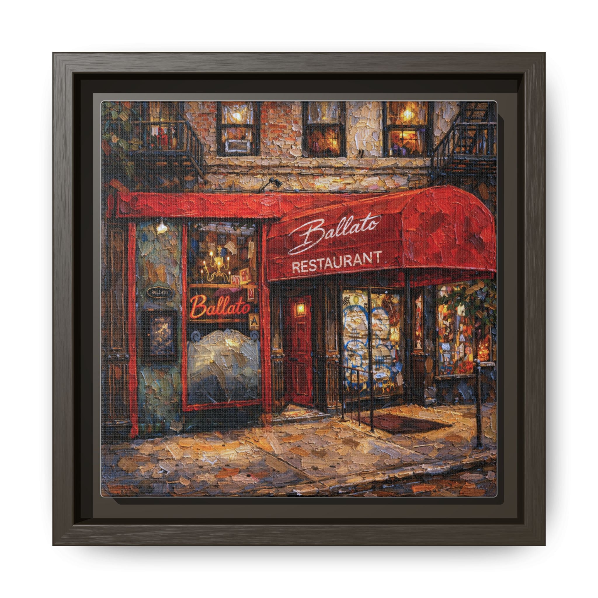 Emilio's Ballato — Restaurant Print | Matte Canvas + Wooden Frame