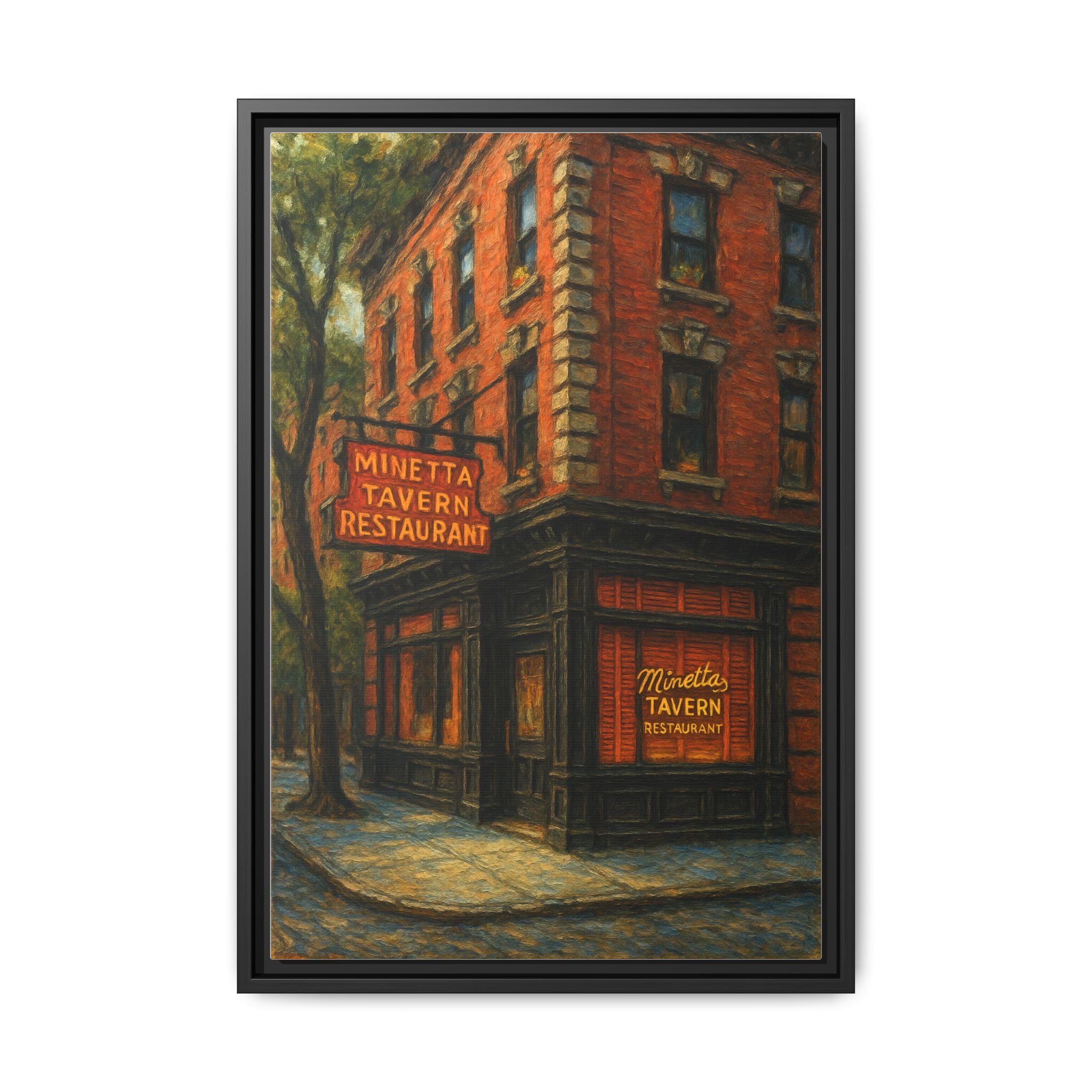 Minetta Tavern — Restaurant Print | Matte Canvas + Wooden Frame