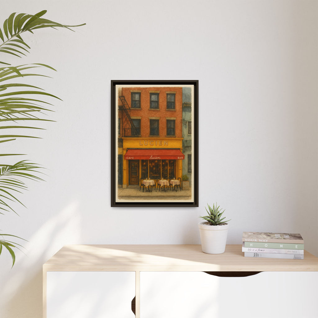 Lucien Restaurant — Restaurant Print | Matte Canvas + Wooden Frame