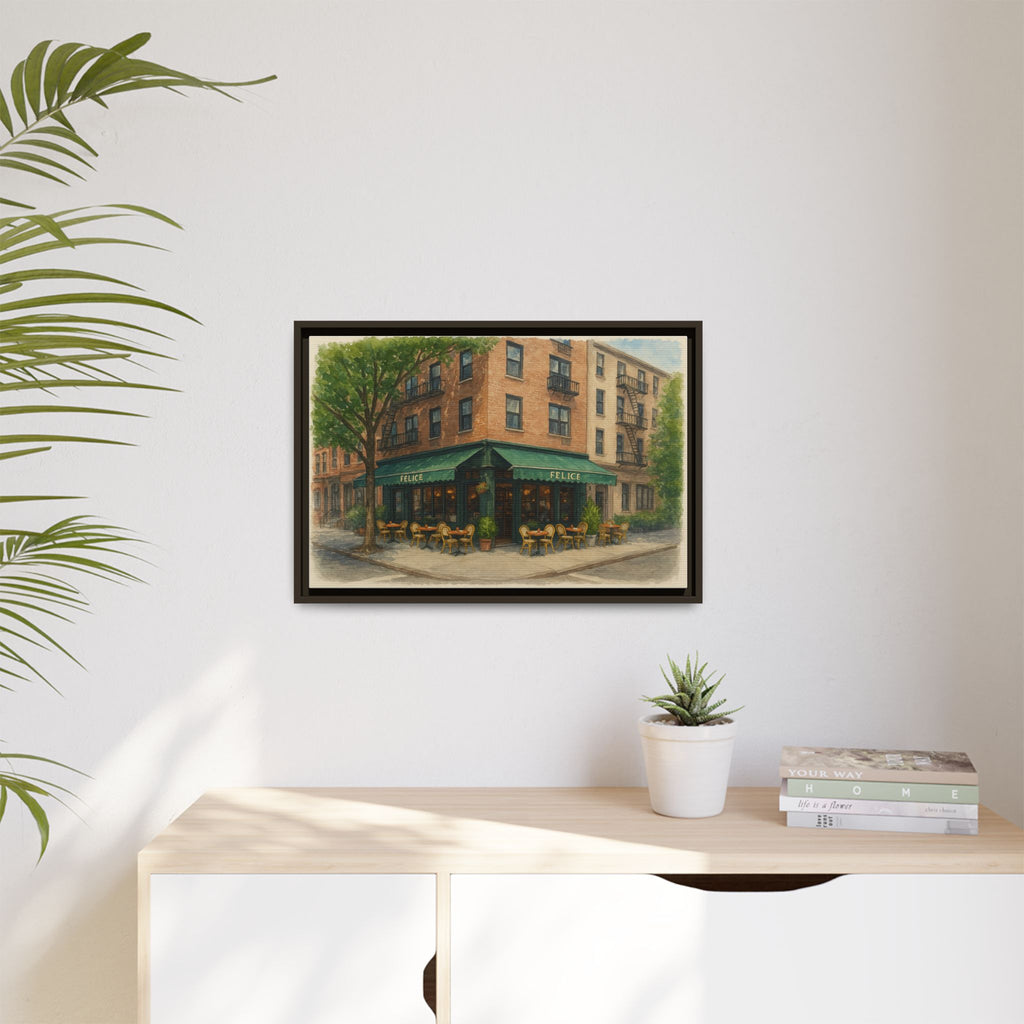 Felice — Restaurant Print | Matte Canvas + Wooden Frame