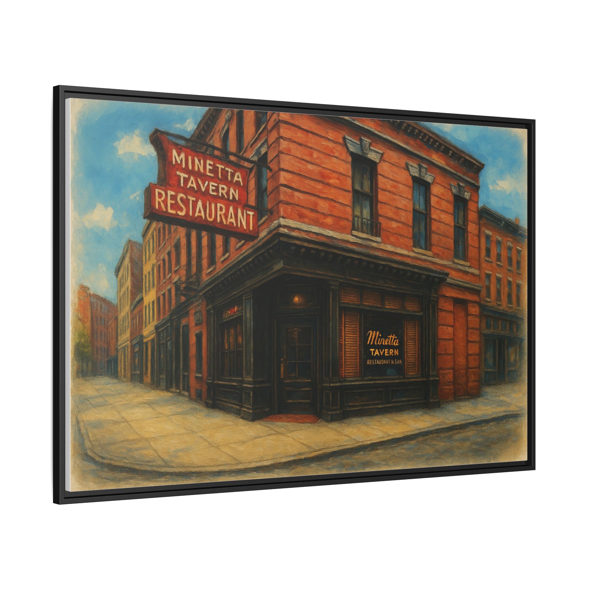 Minetta Tavern — Restaurant Print | Matte Canvas + Wooden Frame