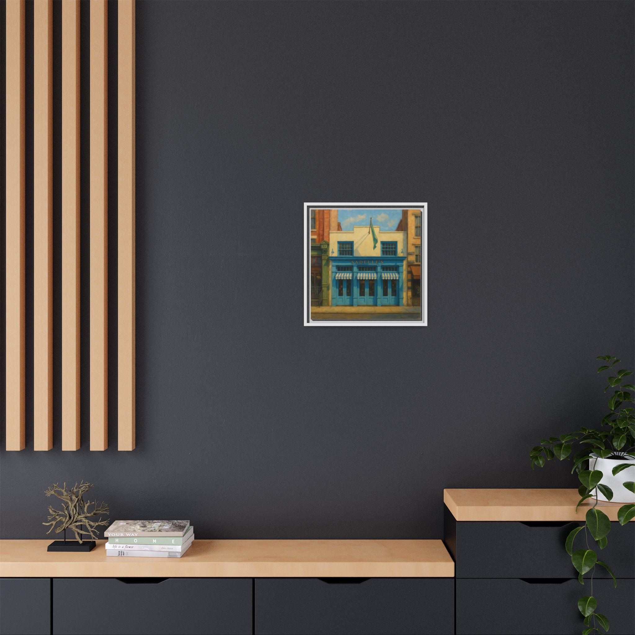 Sadelle's Restaurant — Restaurant Print | Matte Canvas + Wooden Frame