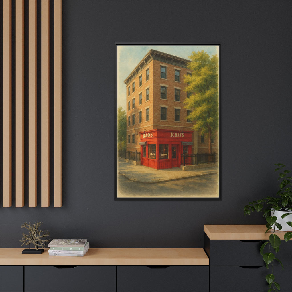 Rao's — Restaurant Print | Matte Canvas + Wooden Frame