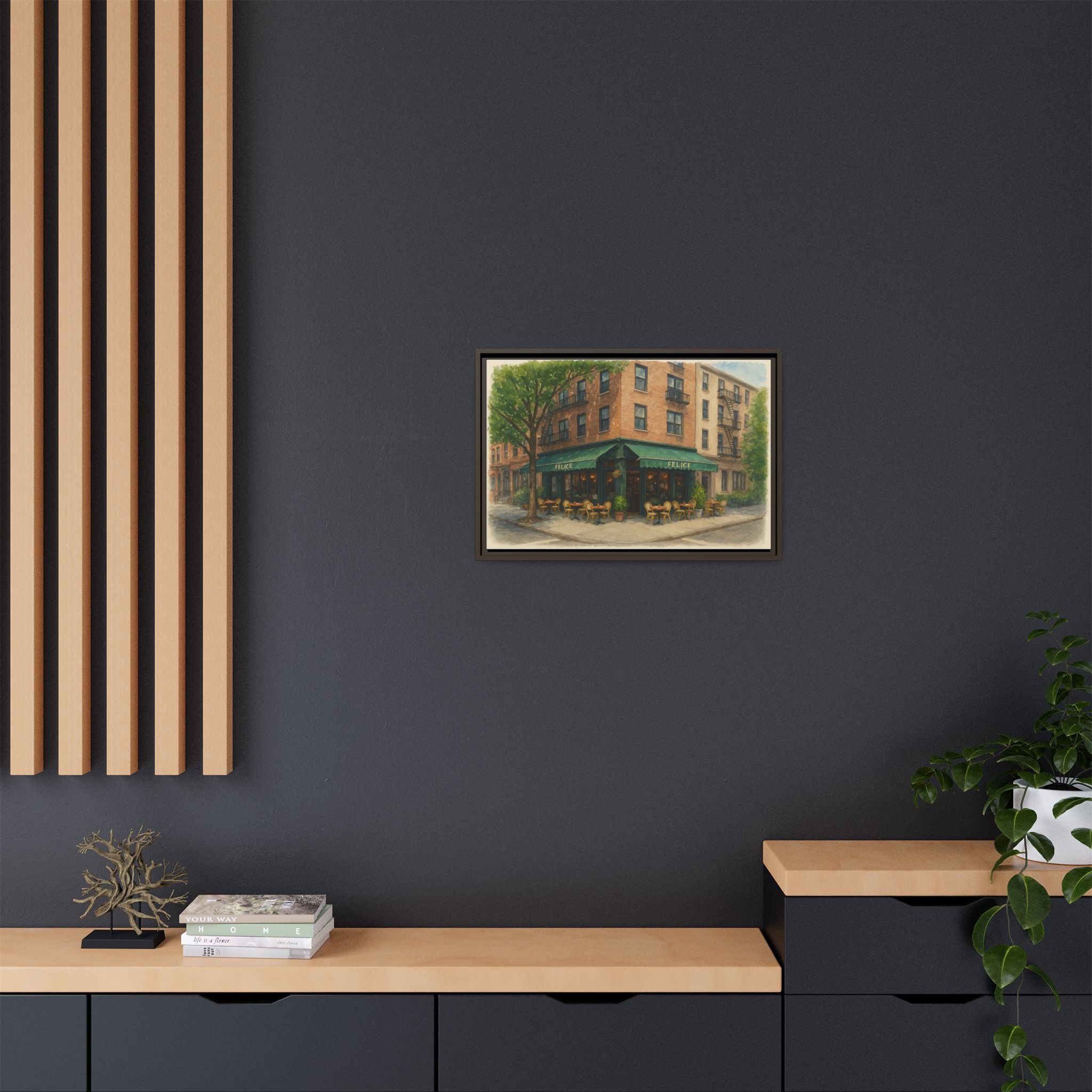 Felice — Restaurant Print | Matte Canvas + Wooden Frame