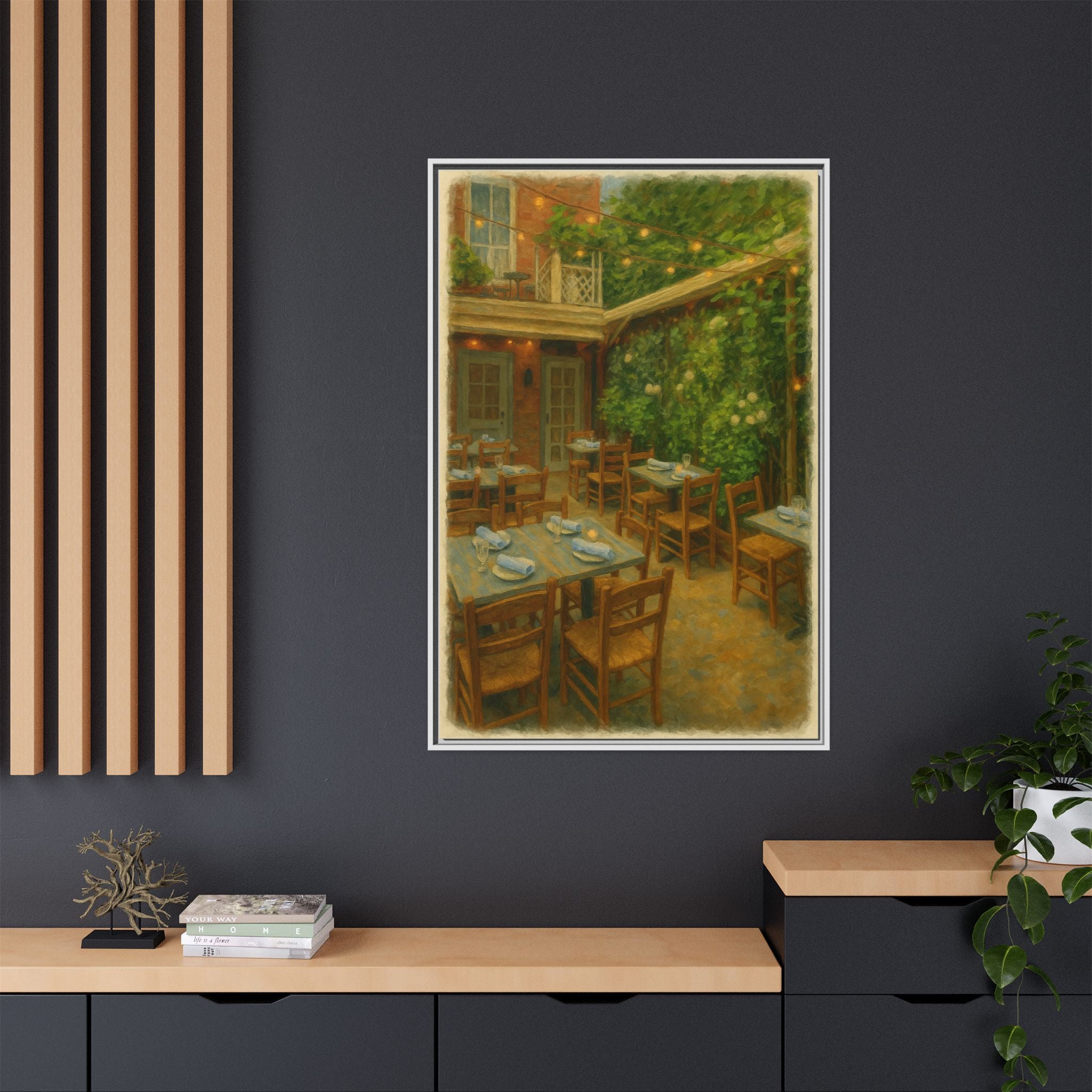 Palma — Restaurant Print | Matte Canvas + Wooden Frame