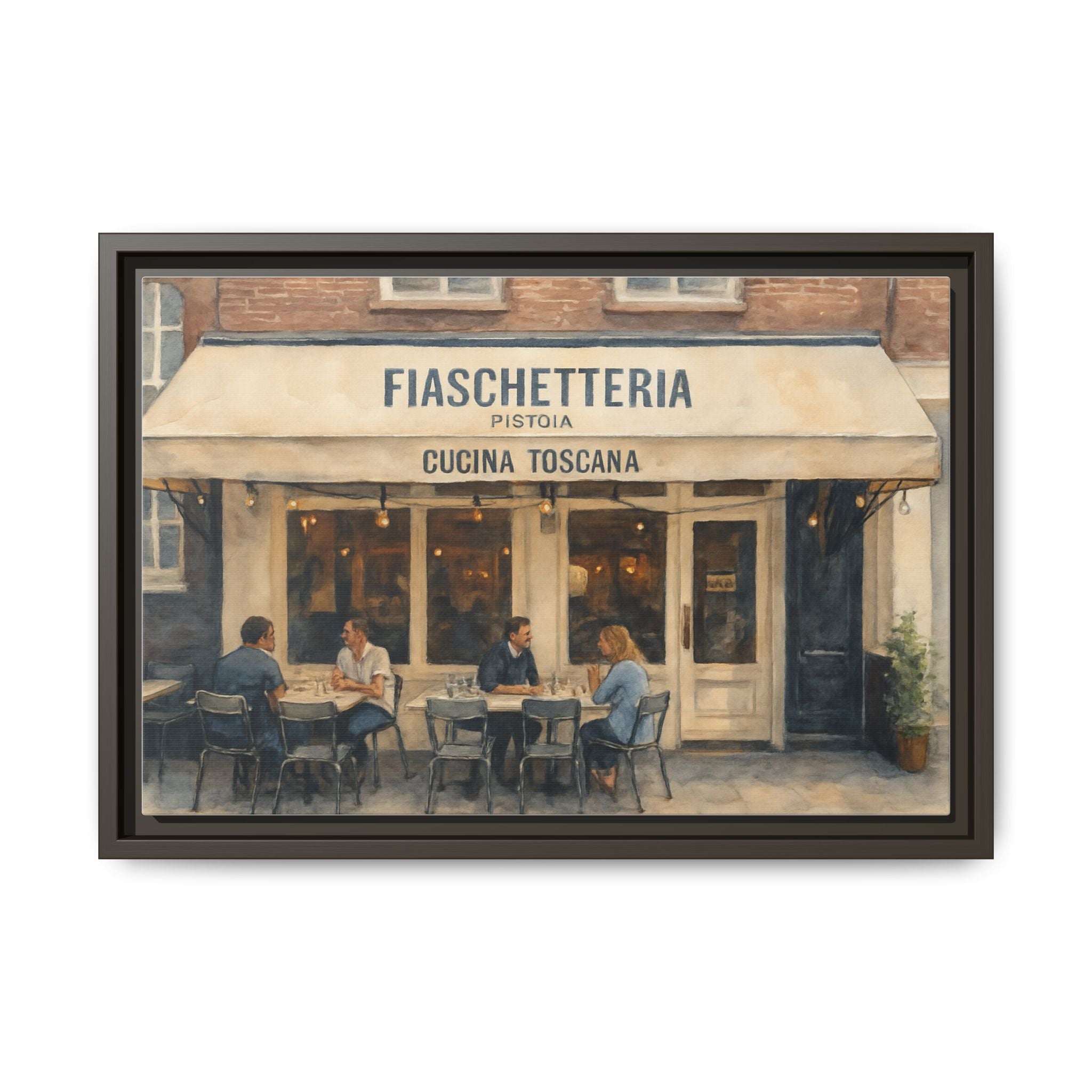 Fiaschetteria Pistoia — Restaurant Print | Matte Canvas + Wooden Frame