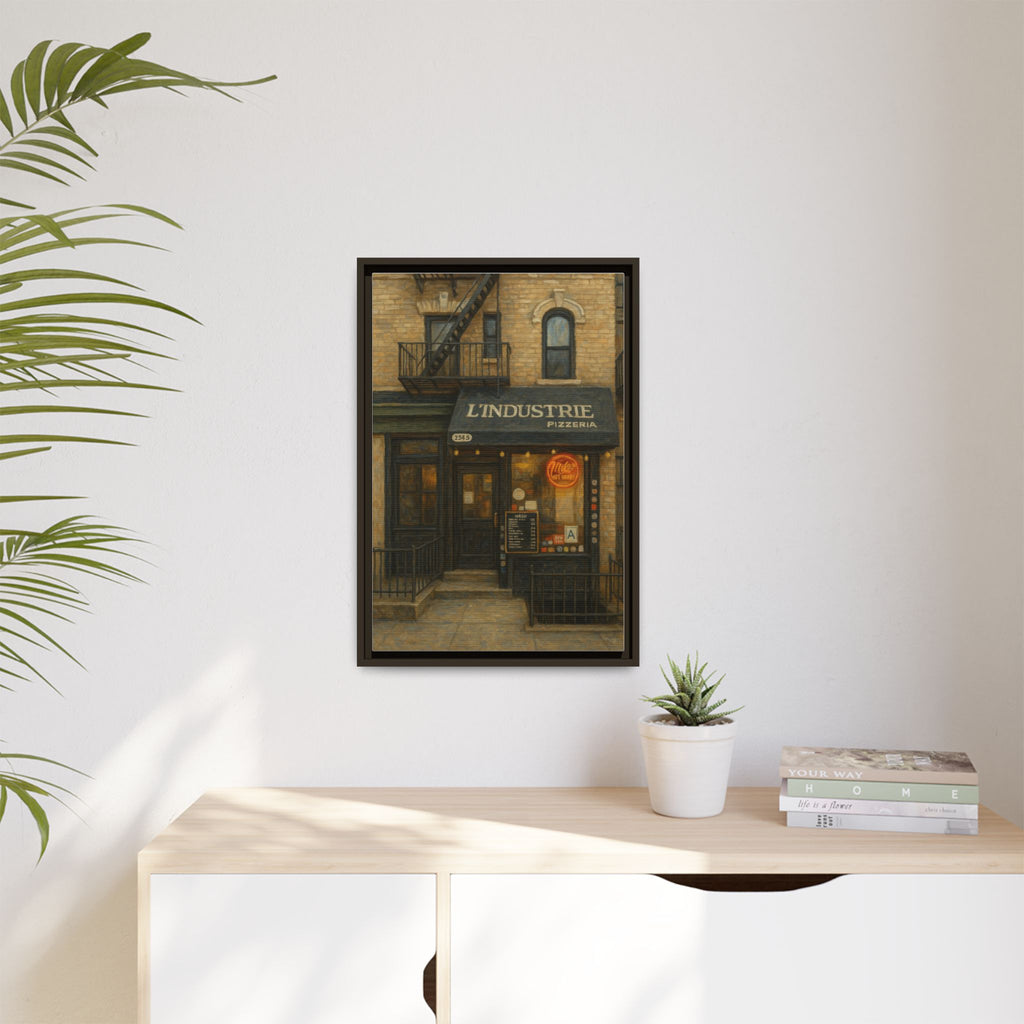 L'Industrie Pizza — Restaurant Print | Matte Canvas + Wooden Frame